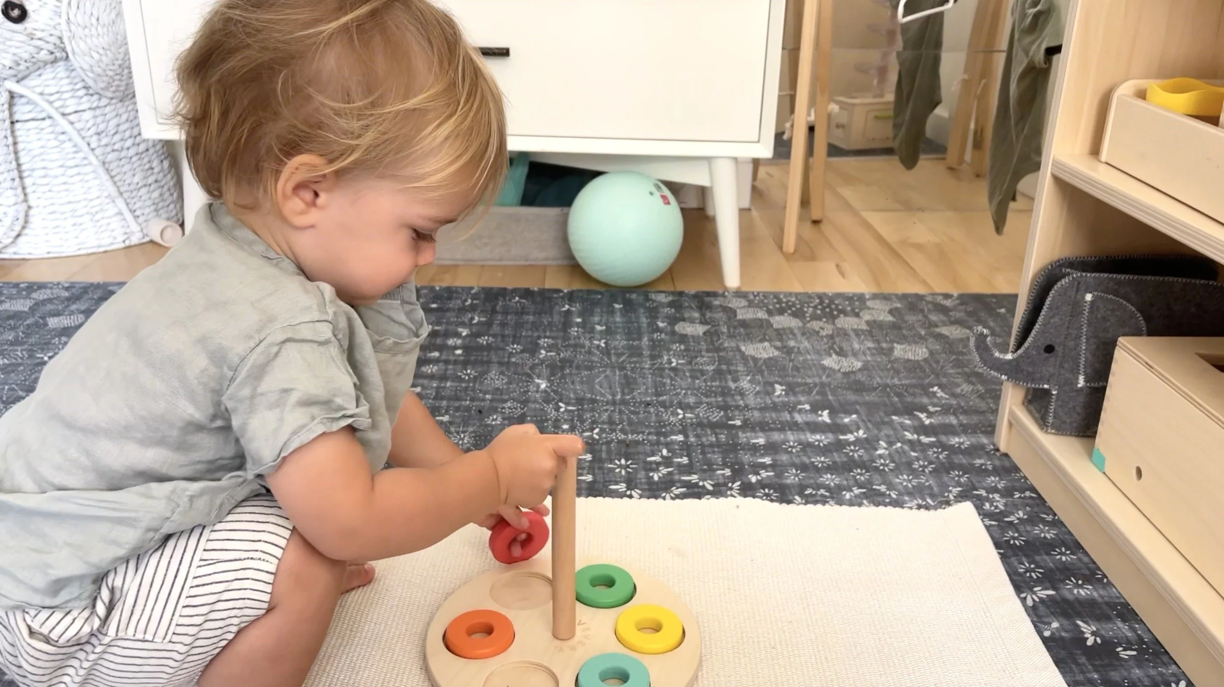 our stacker has been a favorite montessori toy at 15 months old