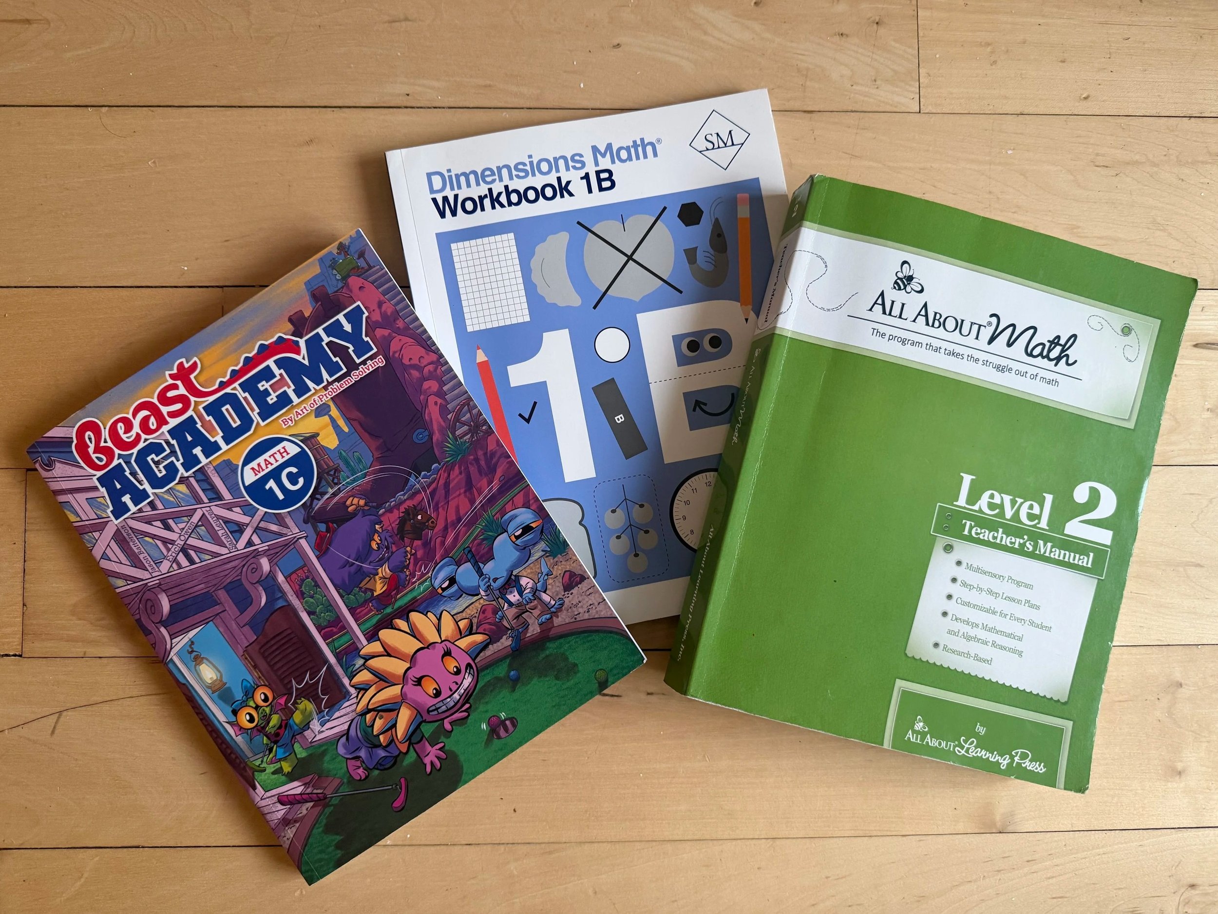 review of All About Math, Math with confidence, Singapore Dimensions, and Beast Academy