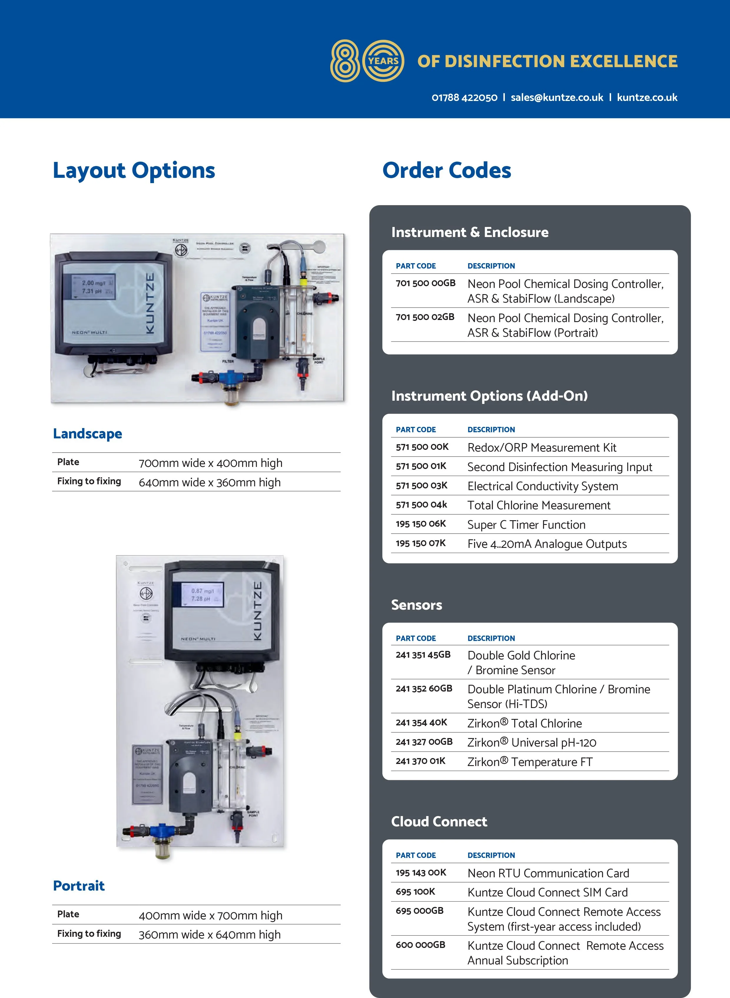 A excerpt from a Kuntze product brochure