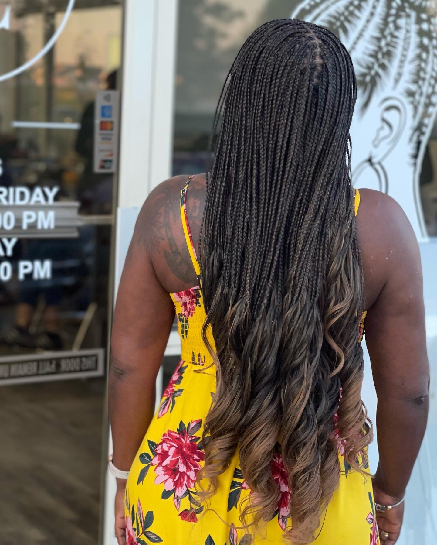 Style: micros 
Size: XSmall
Length: midback (curls hit waist)
Color: # 1b27/30
Curl: spiral hair 

Make an appointment TODAY!!!! # #maywoodbraider #lockportbraiders #bellwoodbraider  #bolingbrookbraids  #bolingbrookbraider  #jolietbraider  #napervill