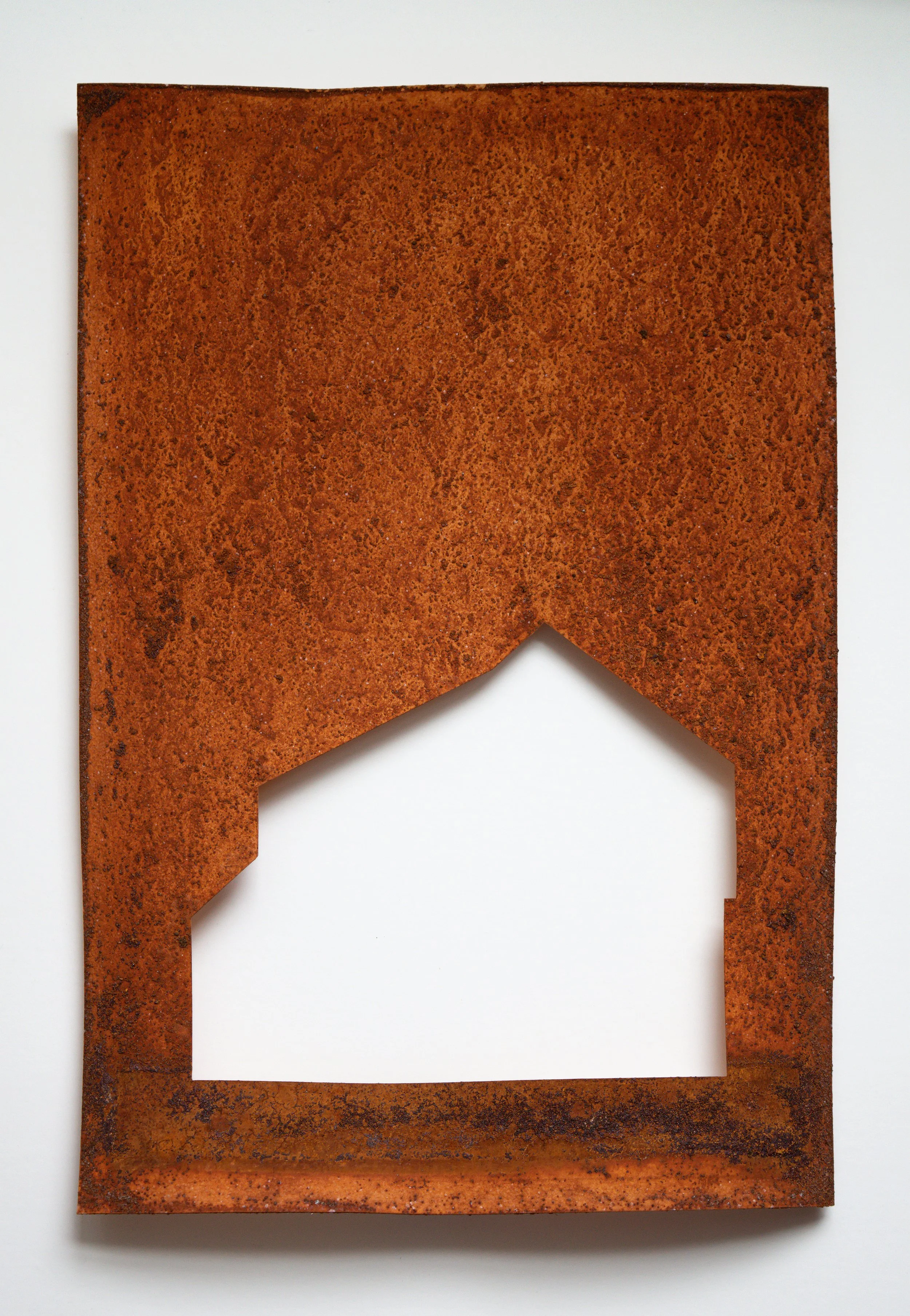 37 Recto (lost). 2026. Paper, iron oxide (rust), salt. 9 x 13 in. NFS