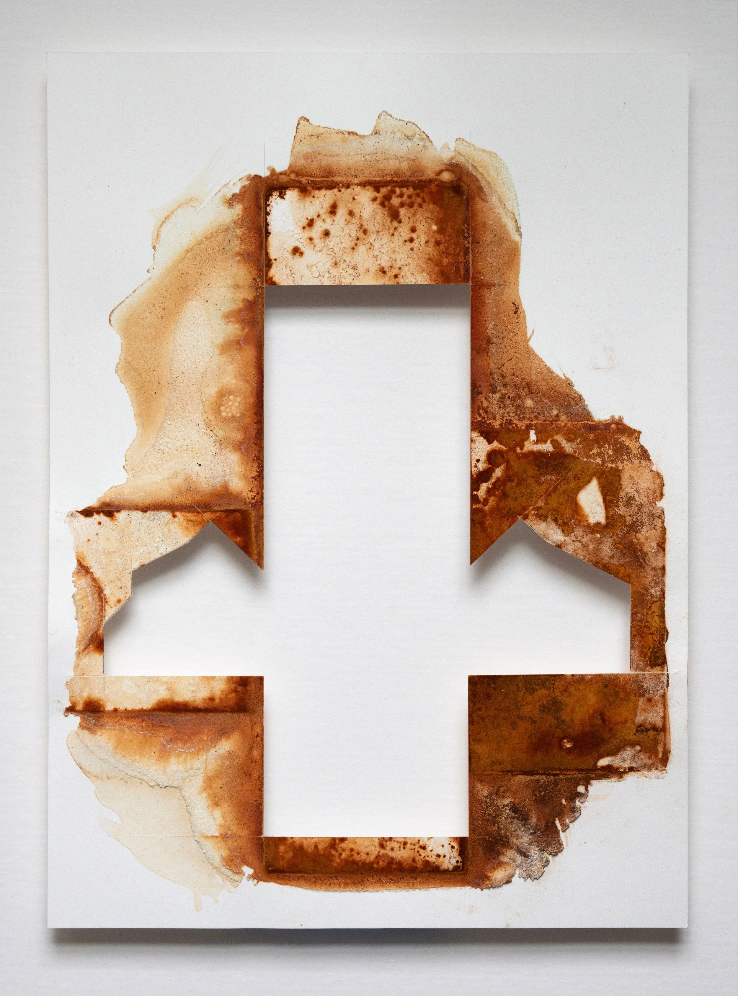 37. 2026. Paper, iron oxide (rust), salt. 9 x 13 in. NFS