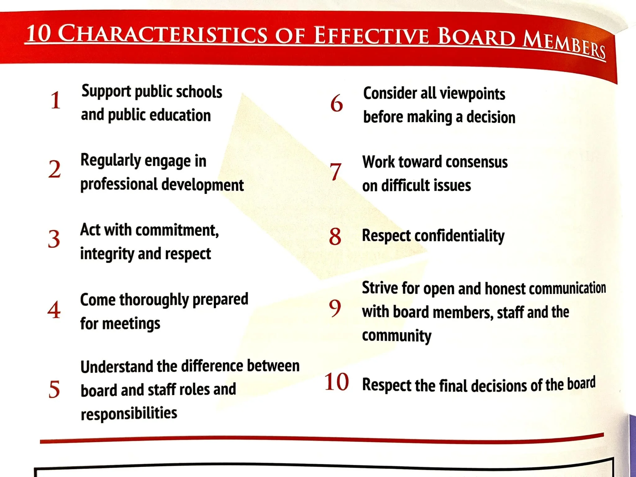 10 Characteristics of Effective Board Members