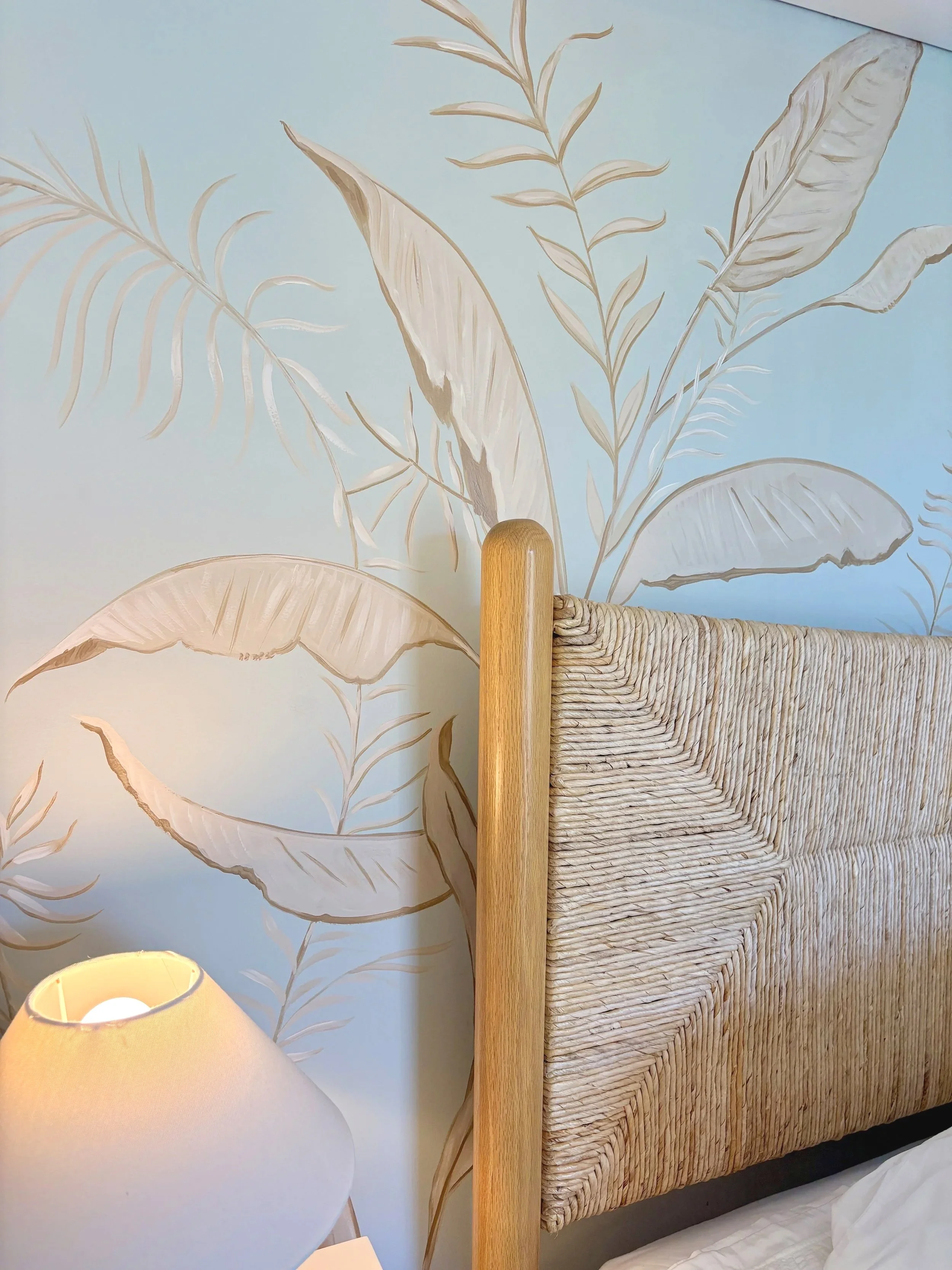 Hand painted tone on tone leaves