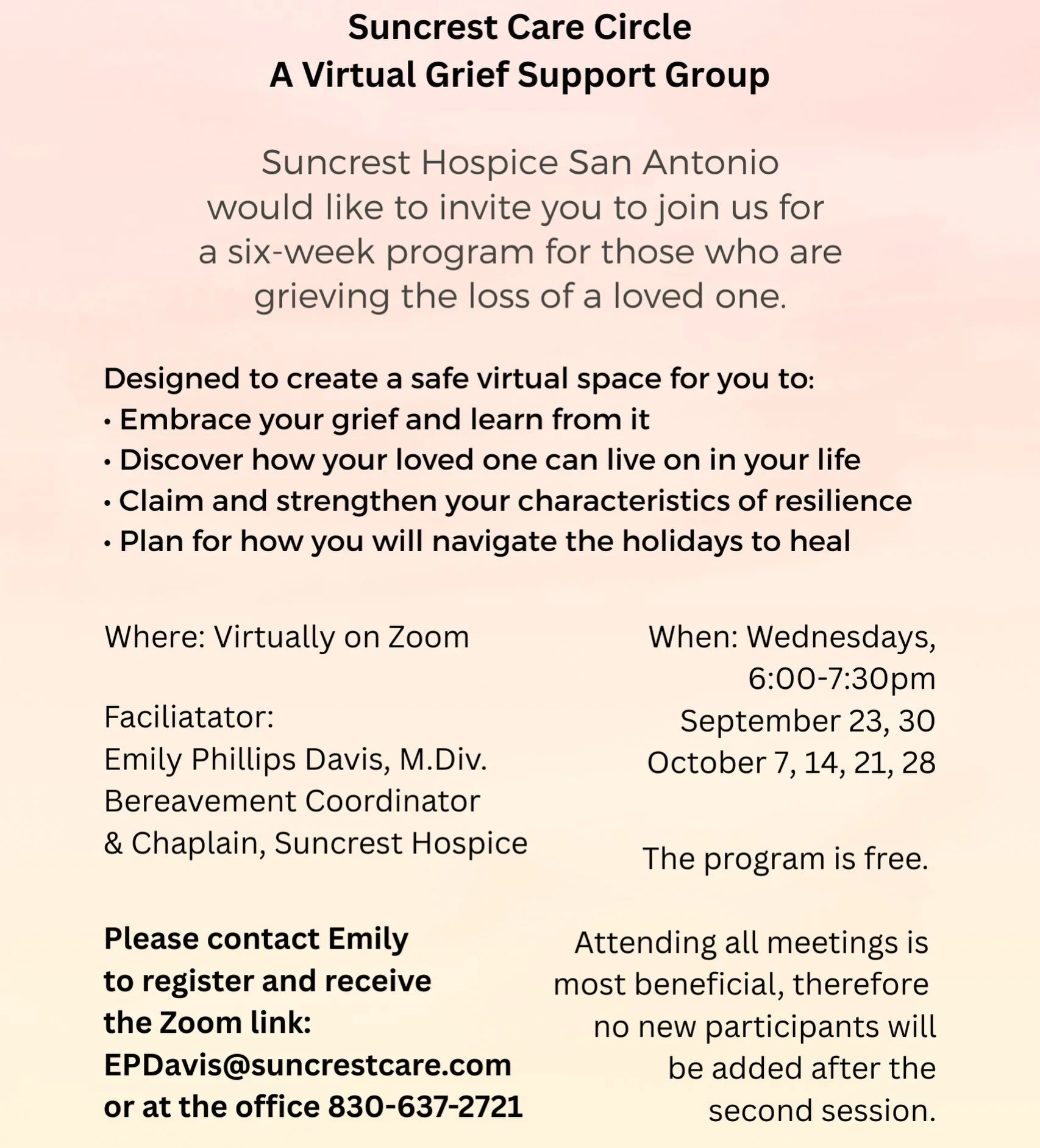 I&rsquo;m looking forward to journeying alongside a small group in a virtual grief support group starting Wednesday evening. I still have a couple more spots available. Let me know if you are interested. ❤️&zwj;🩹