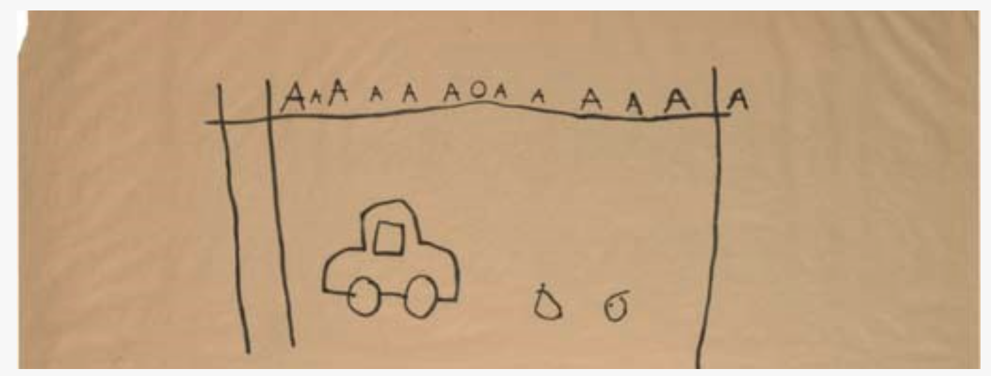 Drawing by Jean-Michel Basquiat included in The Lower Manhattan Drawing Show