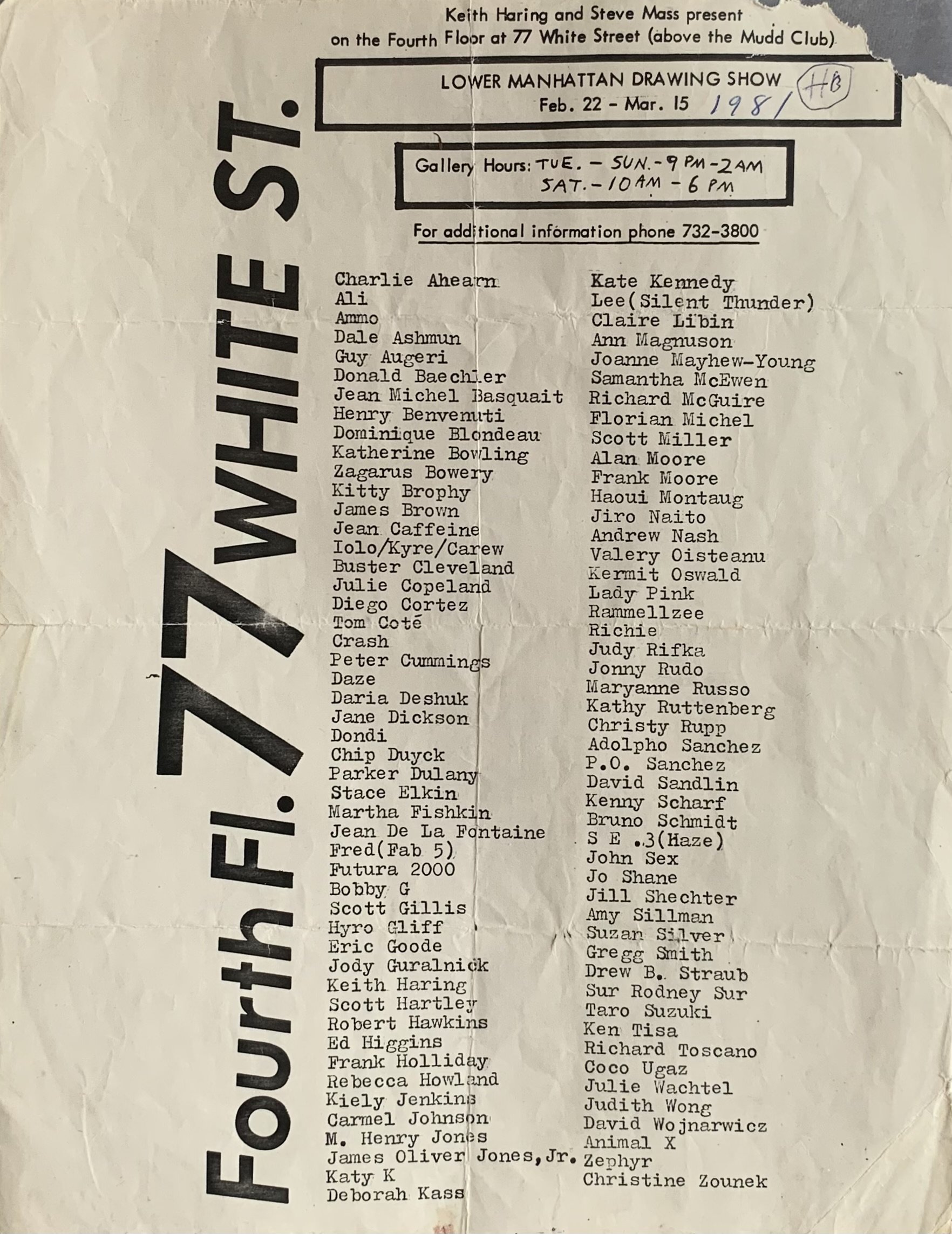 Artist List for Lower Manhattan Drawing Show