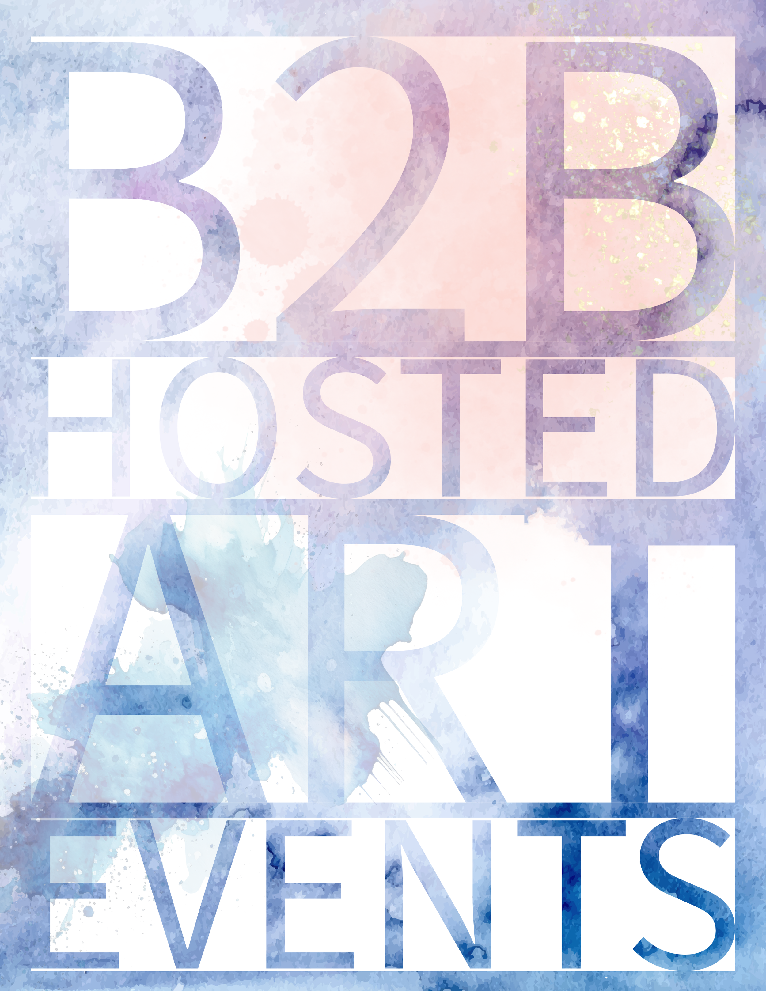 Watercolor background with white text