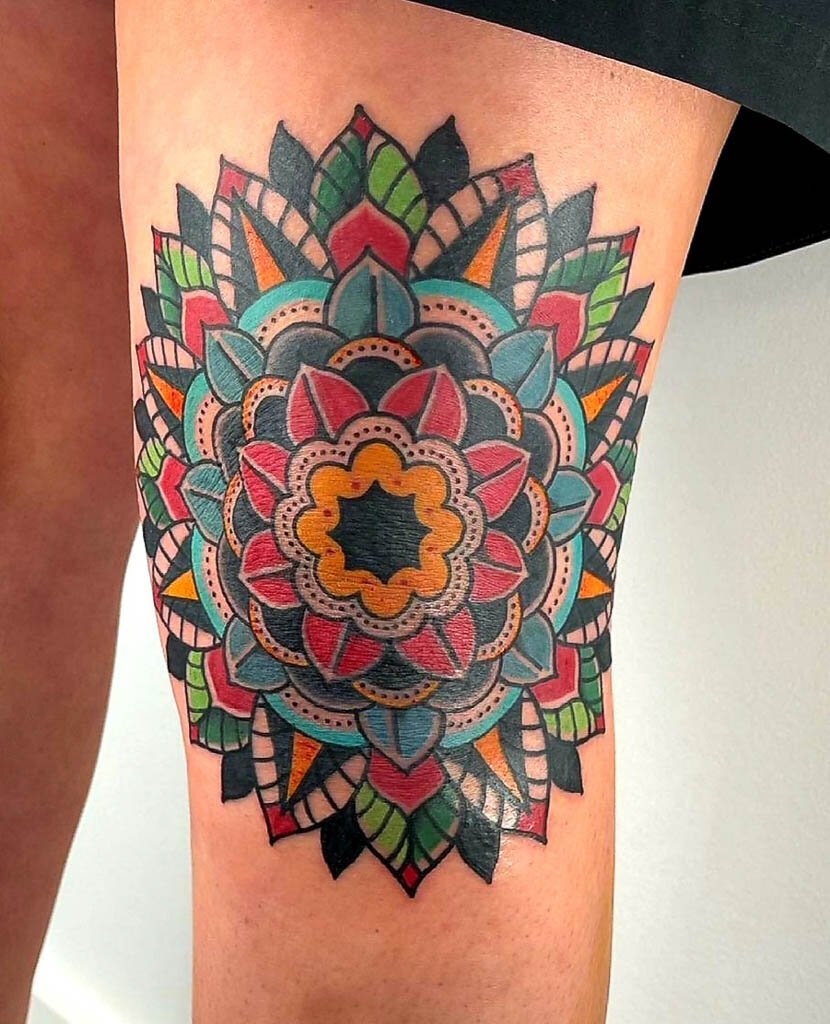 Mandala Flower Lotus Temporary Tattoos Women Pendant Legs - Temu