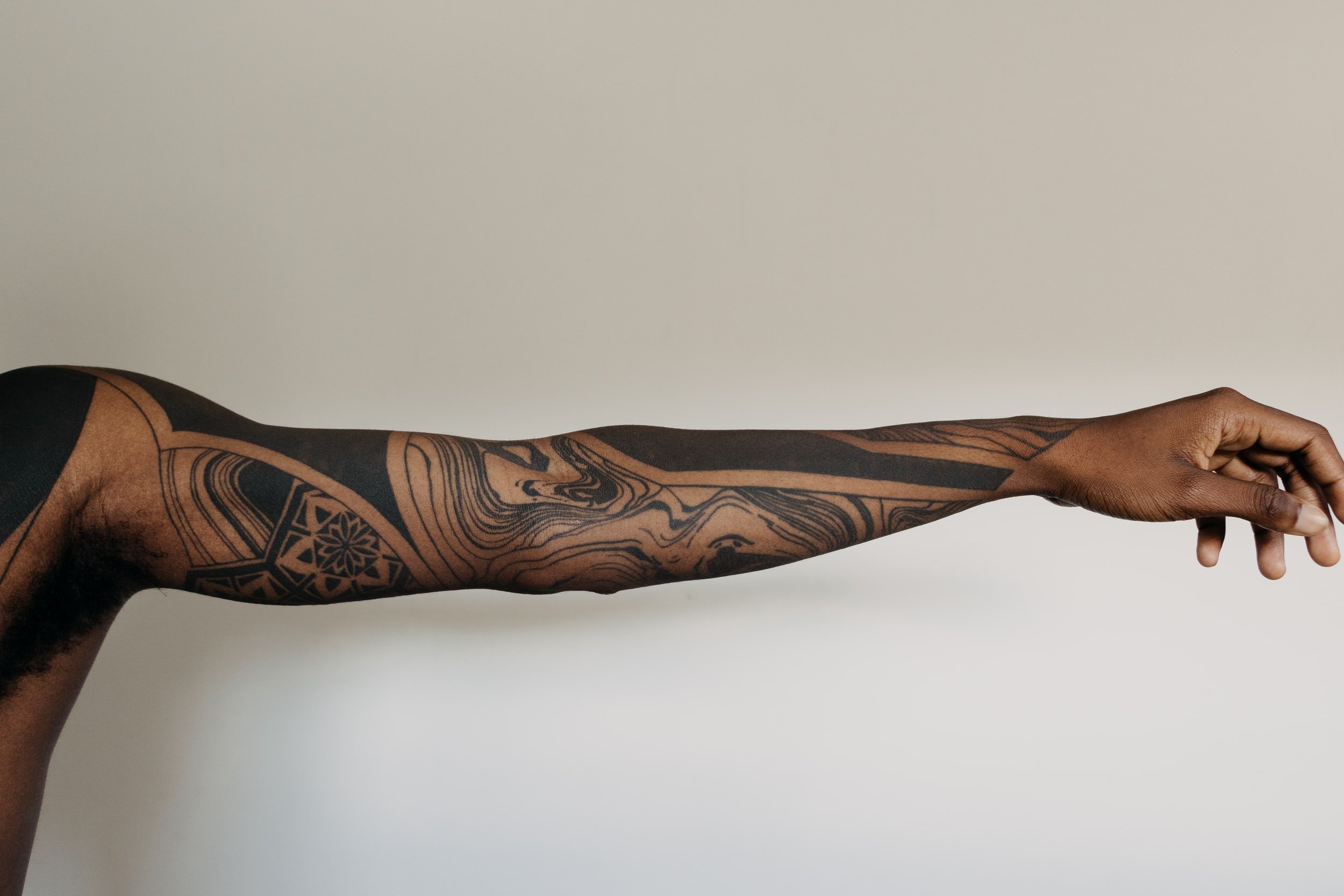 Geometric sleeve tattoo