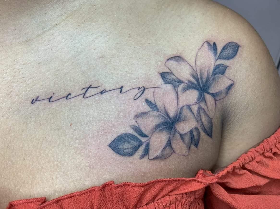 traditional plumeria tattoo, Hawaiian flower traditional plumeria tattoo,  black plumeria tattoo, realistic plumeria tattoo black and white,  Polynesian frangipani tattoo design - MasterBundles