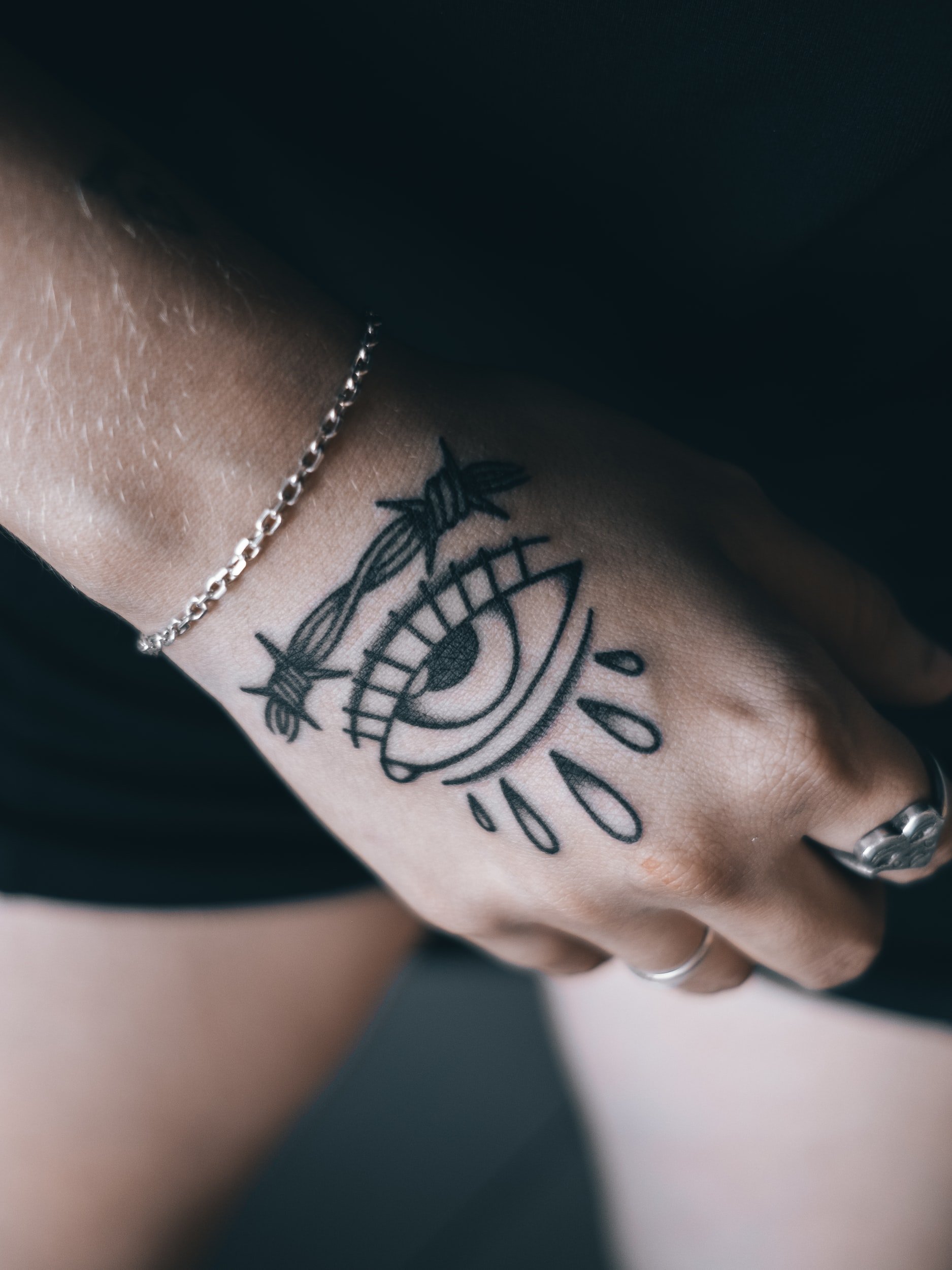 Unique Skull Eye Arm Tattoo Design for Men