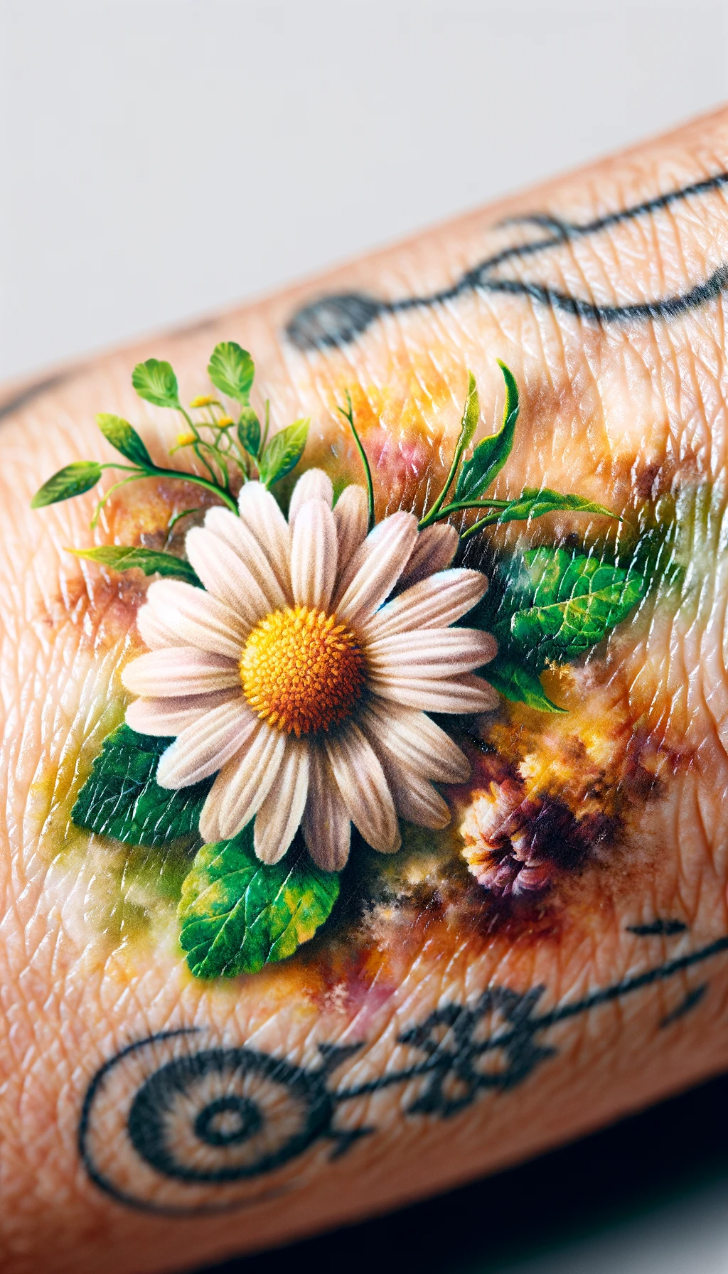 Watercolor Daisy by Briana Sargent, owner of Buju Tattoo, San Diego, CA : r/ tattoos