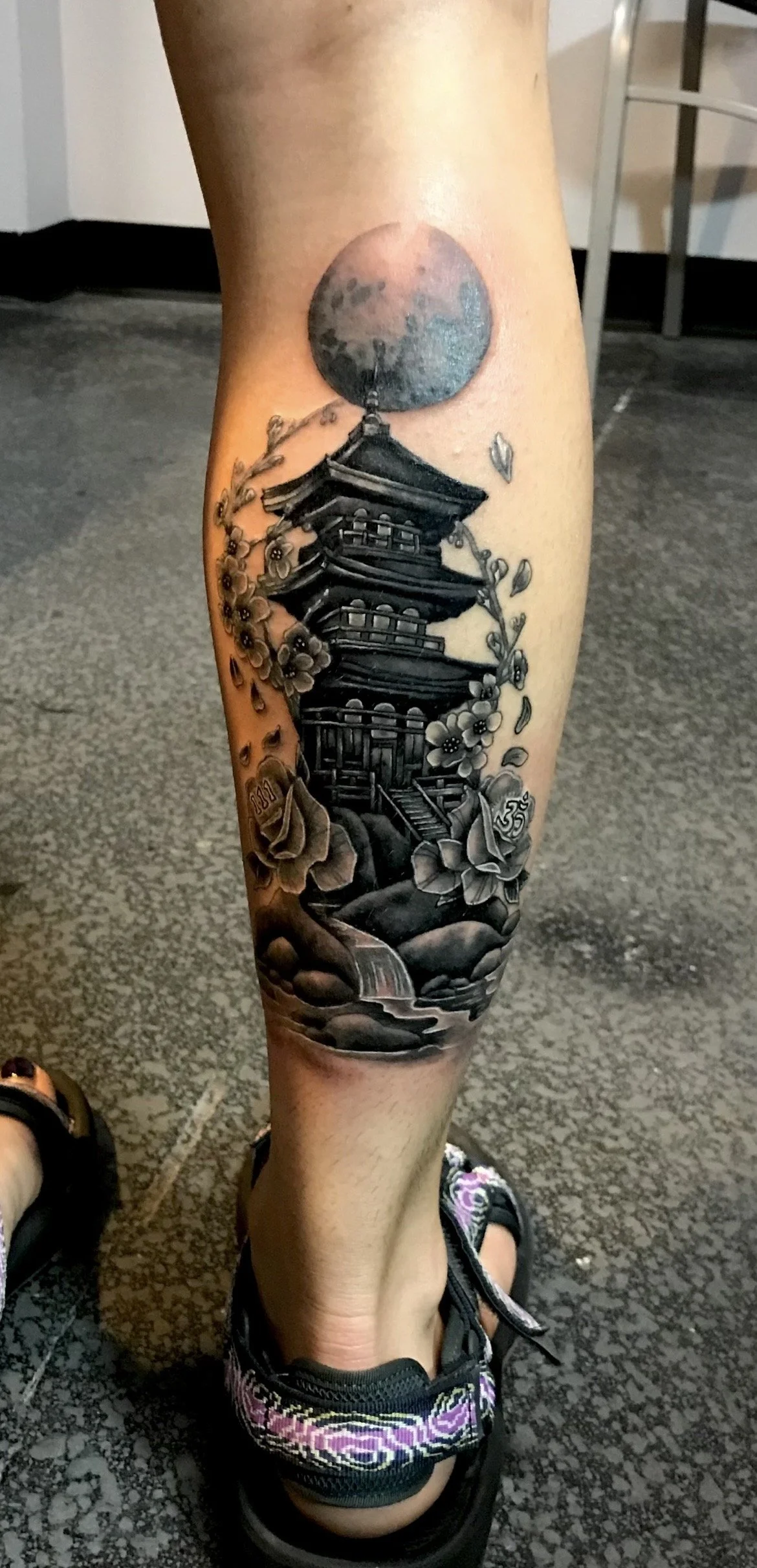 Black and Grey Calf Tattoo.jpeg