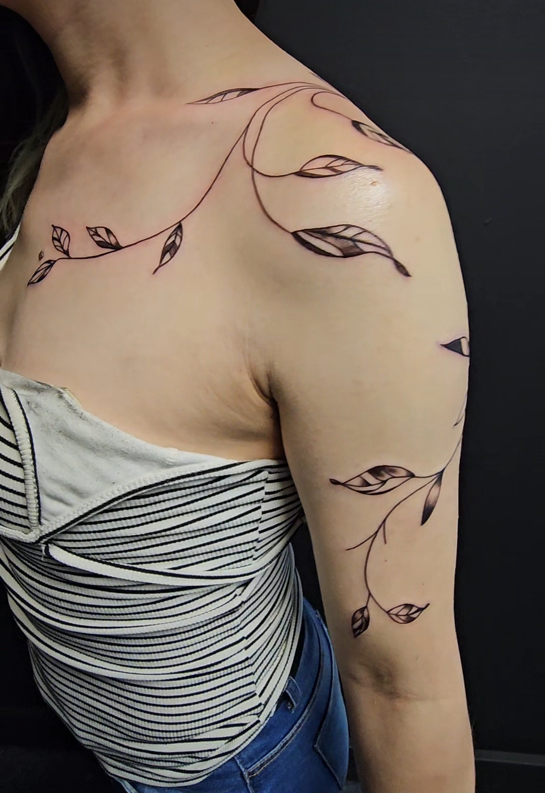Custom Fine Line Floral Tattoo