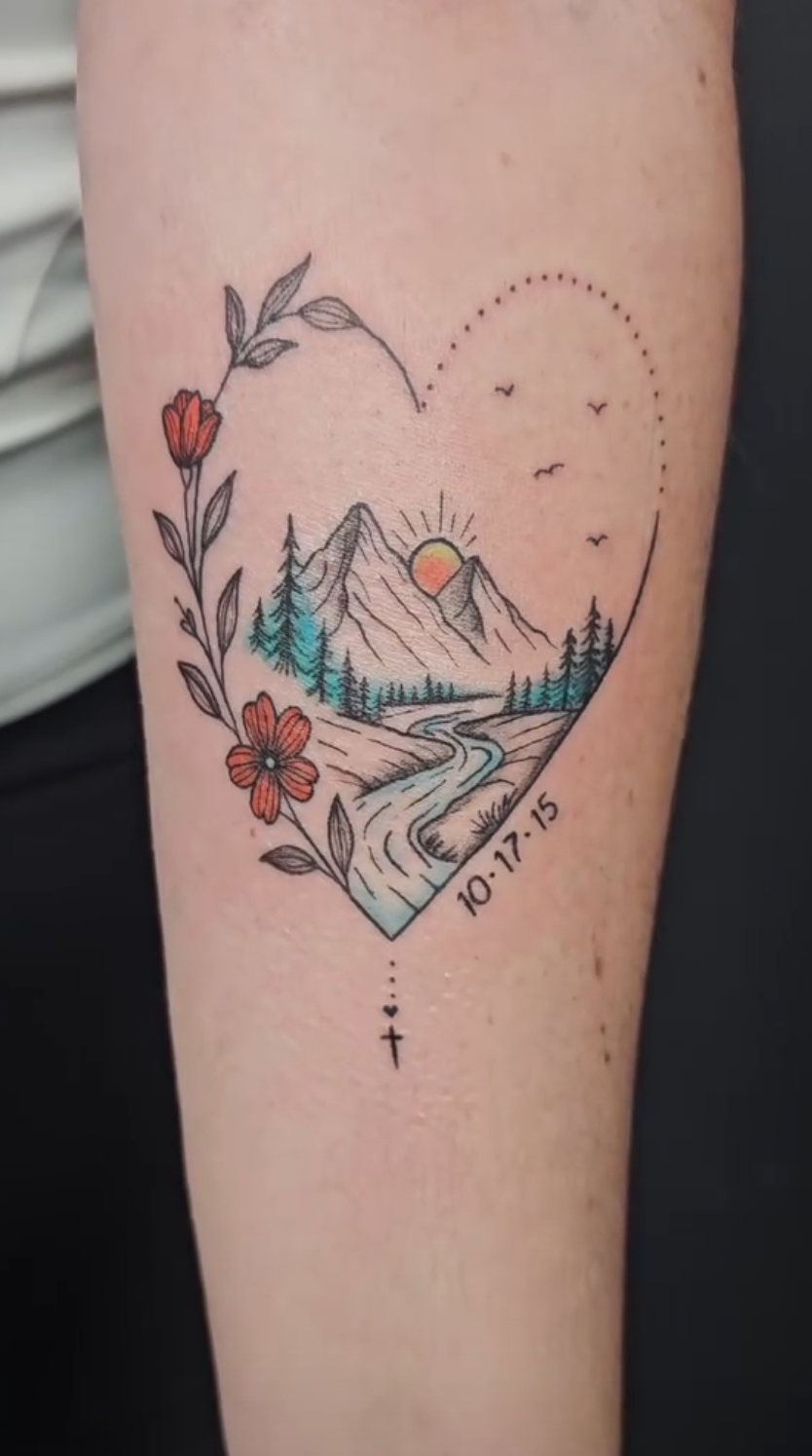 Custom Color Memorial Tattoo