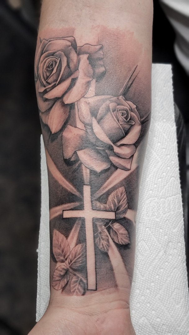 Illustrative Rose and Cross Tattoo.jpg