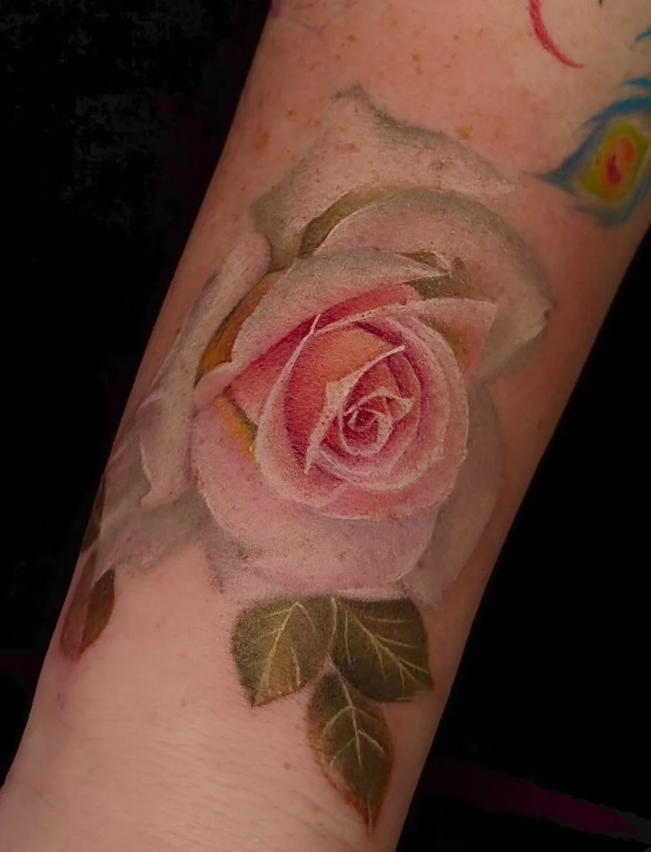 Color Illustrative Rose Tattoo