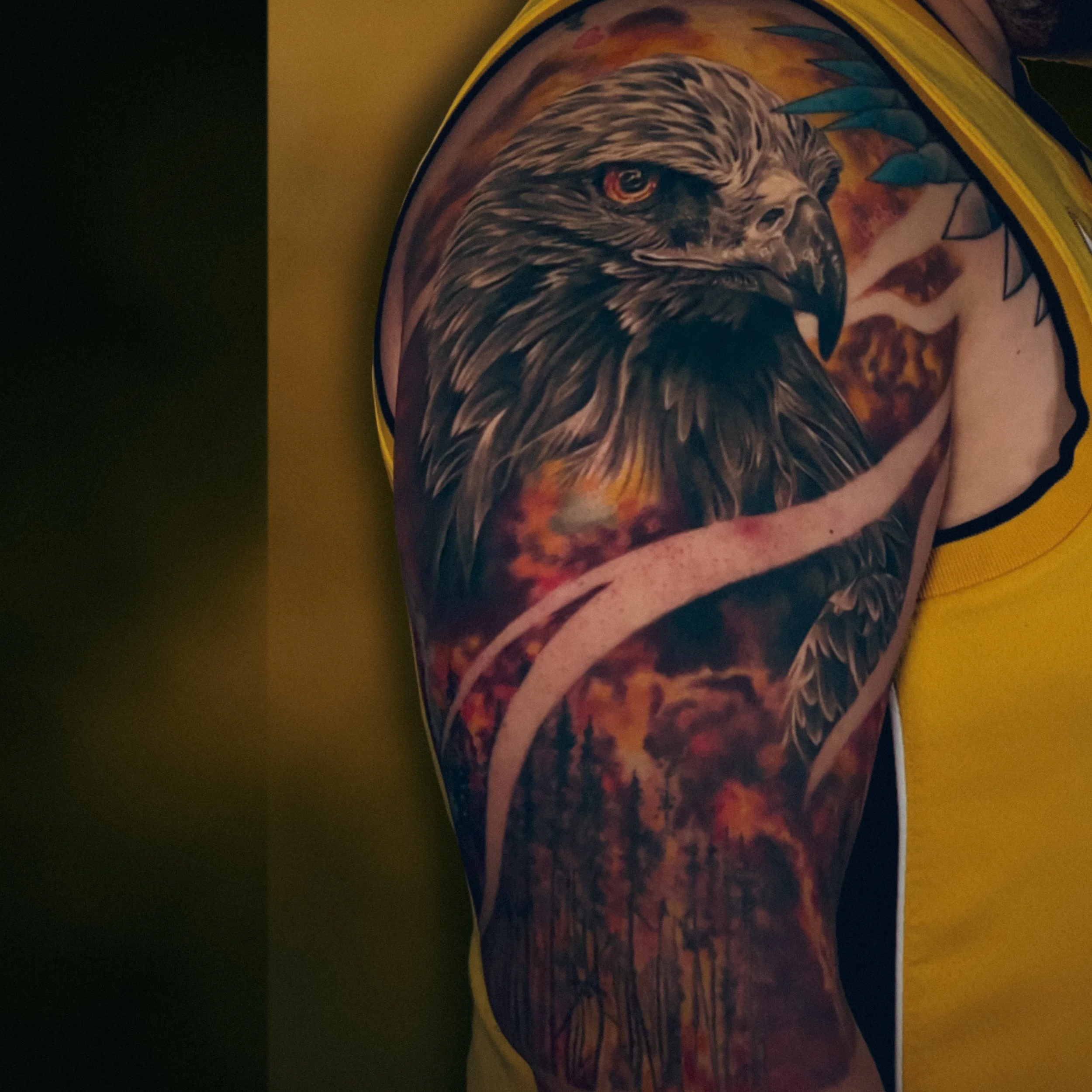 Color Realism Brown Eagle Tattoo.JPG