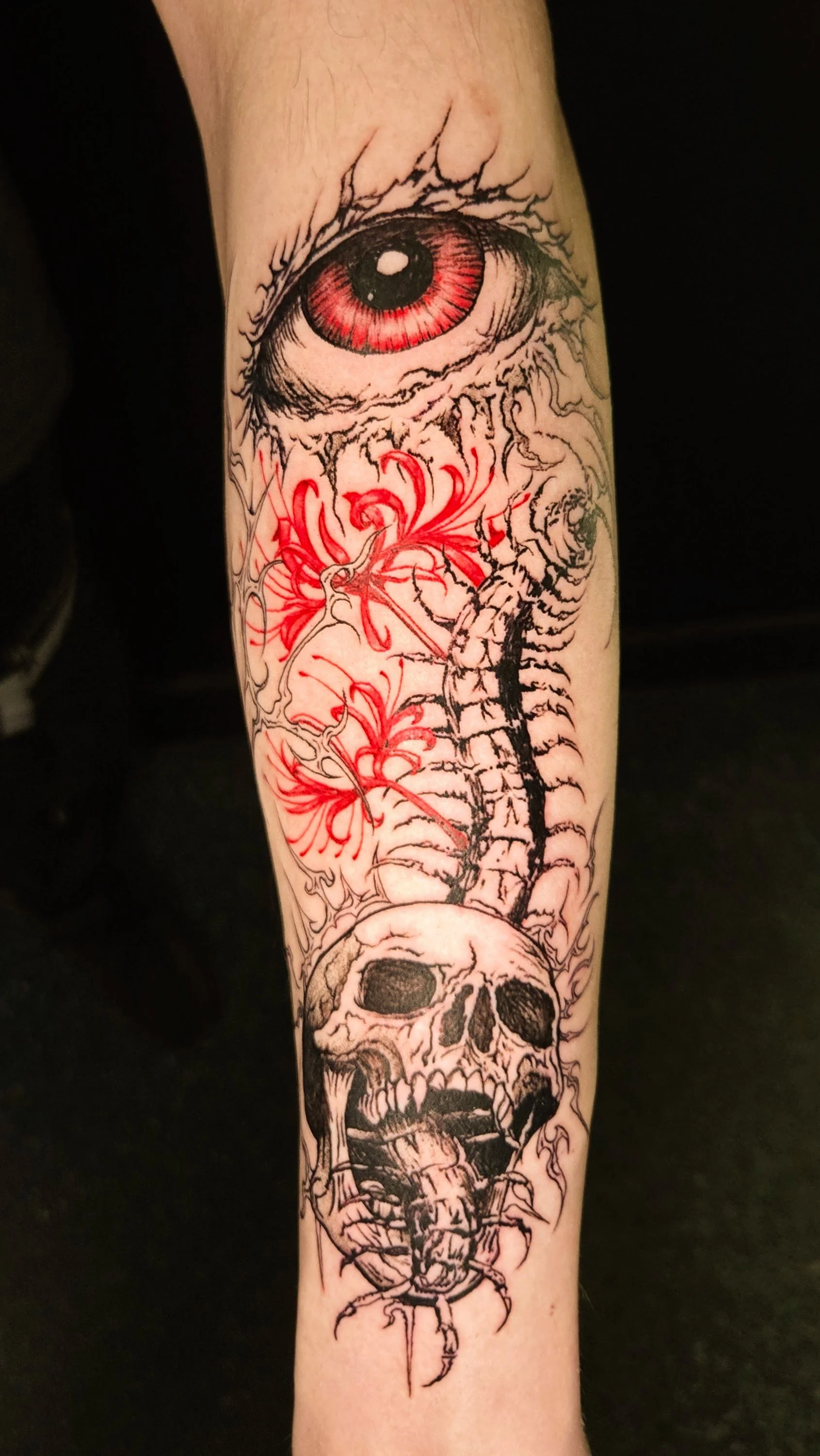 Black and Grey with Color Tattoo