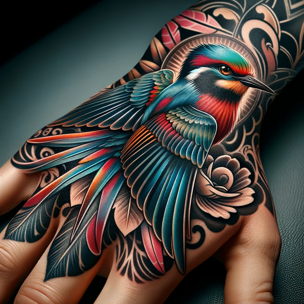 Cute Red Bird Neo Traditional Tattoo Design – Tattoos Wizard Designs