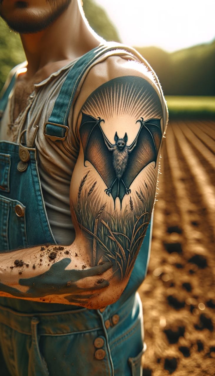 American Traditional Bat Tattoo by @mr.long_tattooer - Tattoogrid.net