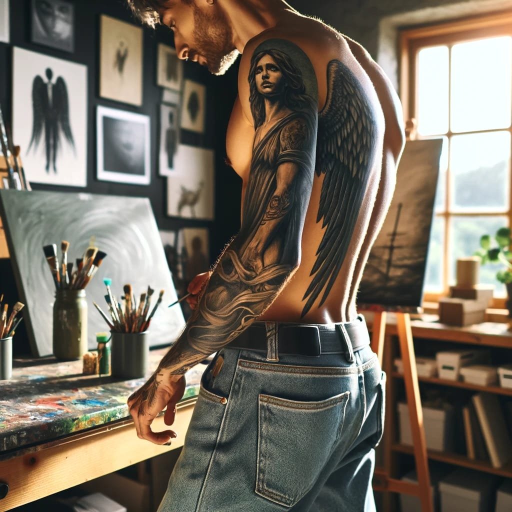 Angel Of Death Sleeve Tattoo