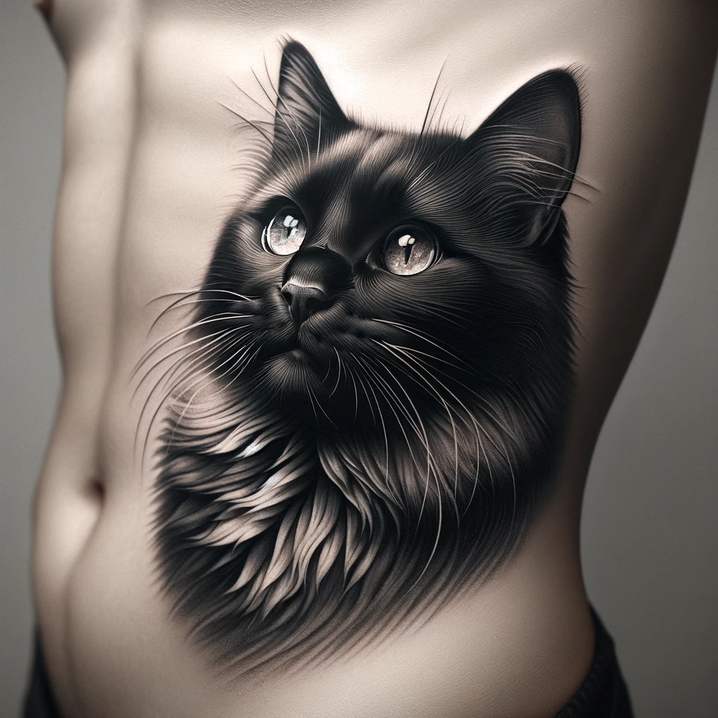 Simple Cat Tattoo Design