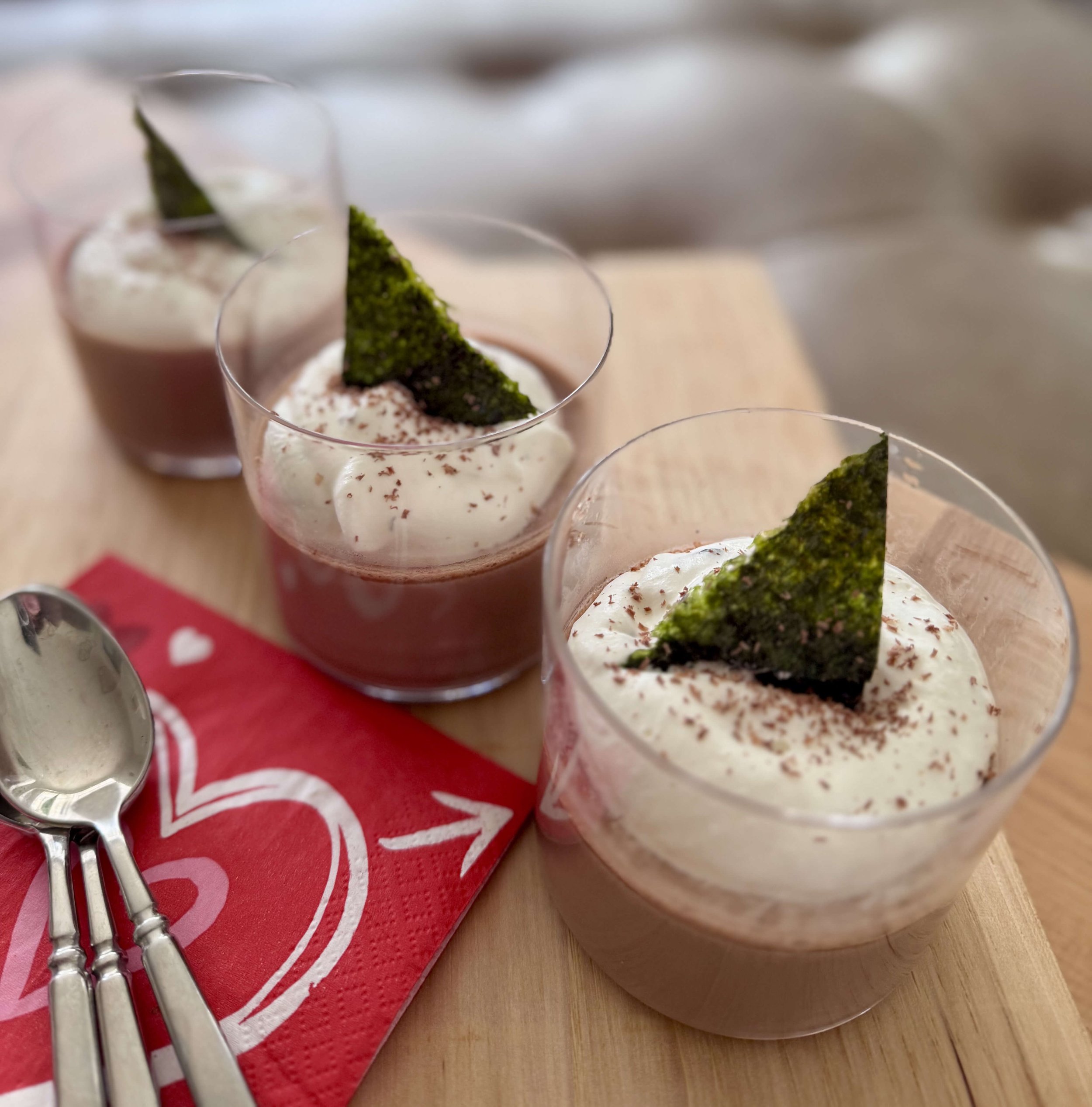 Chocolate Panna Cotta with Seaweed Cream