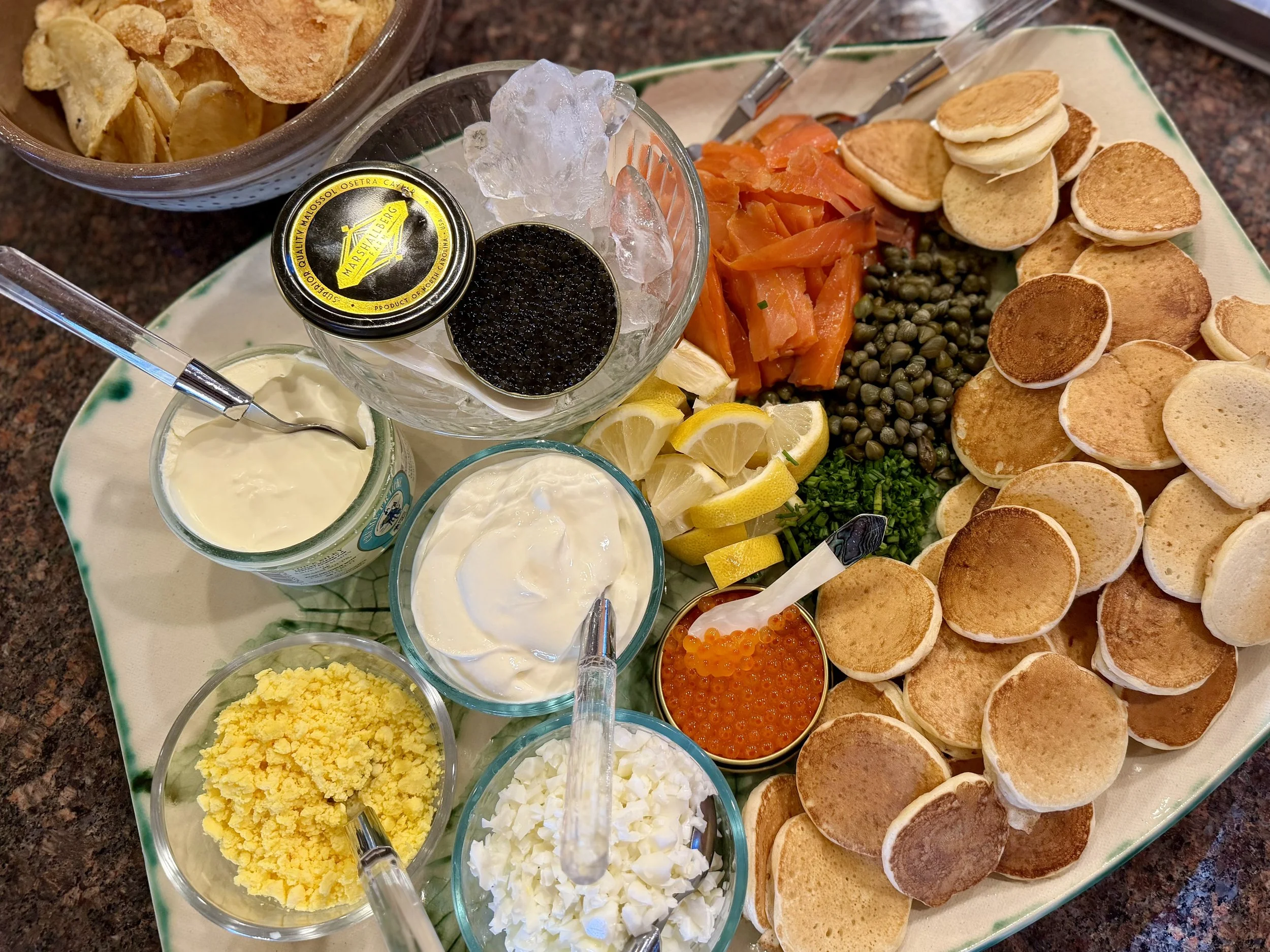 Caviar &amp; Cold-Smoked Trout Seacuterie Board