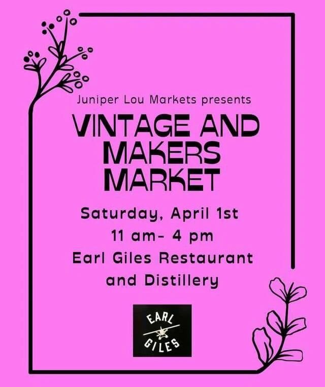 Can't wait for this Saturday! 11am to 4pm @juniperloumarkets @earlgilesmpls