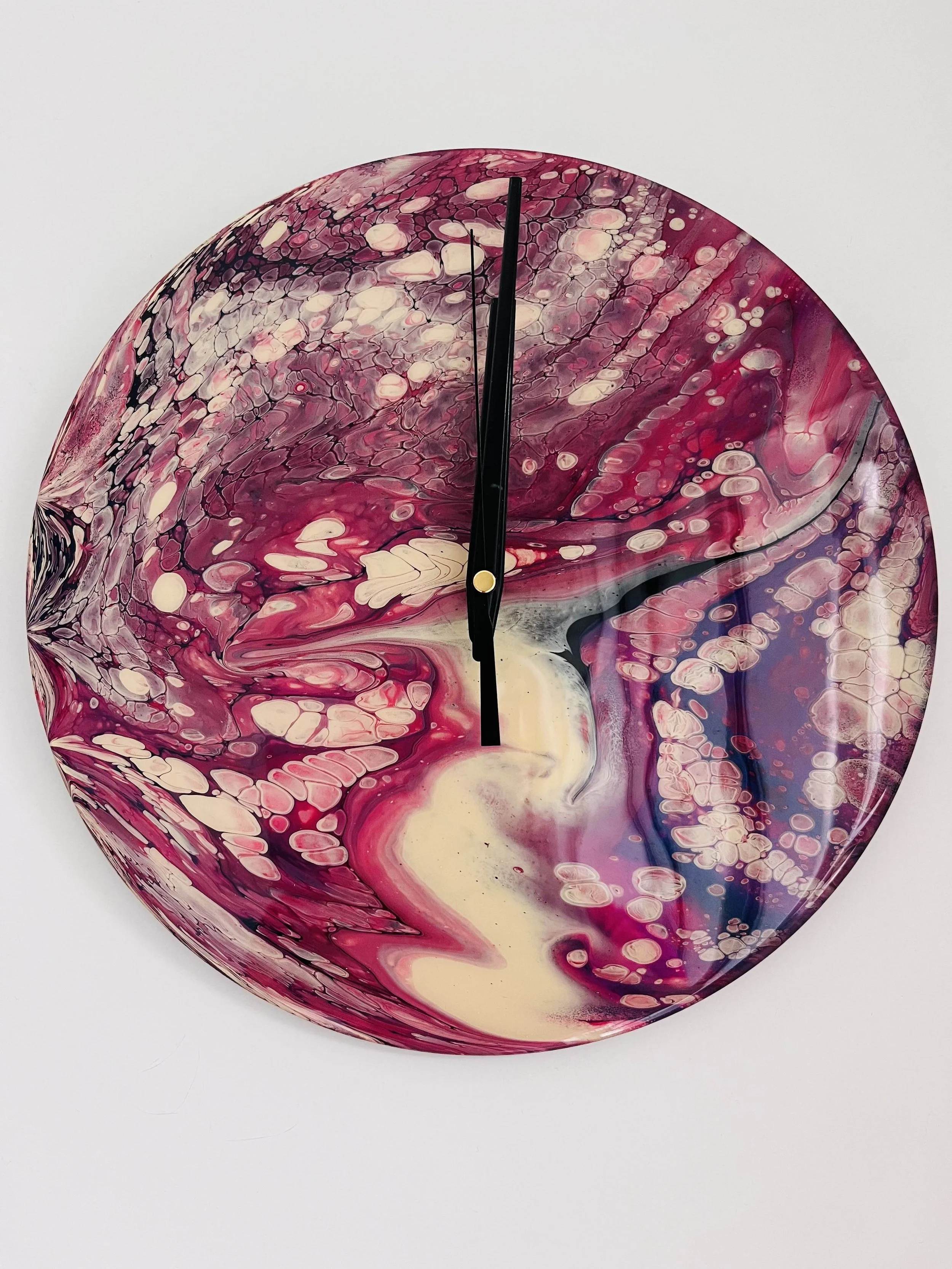 Galaxy Fluid Art Wall Clock On Vinyl Kirsty Jane Designs.jpg