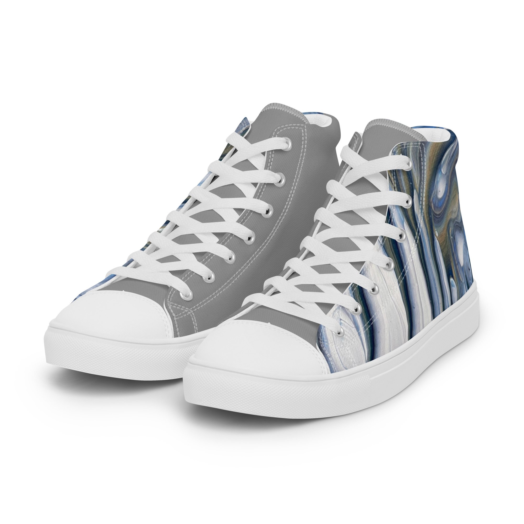 Ocean Wave custom and limited edition high top sneakers walkable art kirsty jane designs