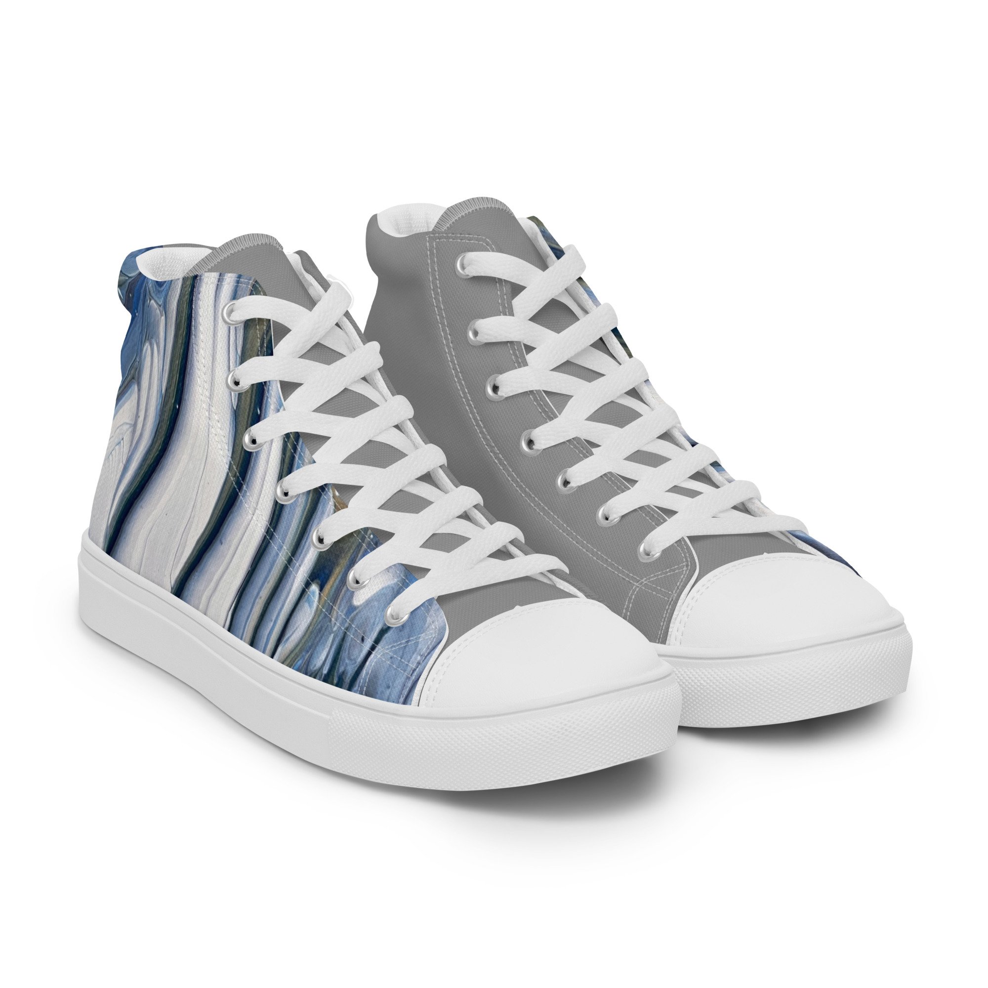 Ocean Wave custom and limited edition high top sneakers walkable art kirsty jane designs