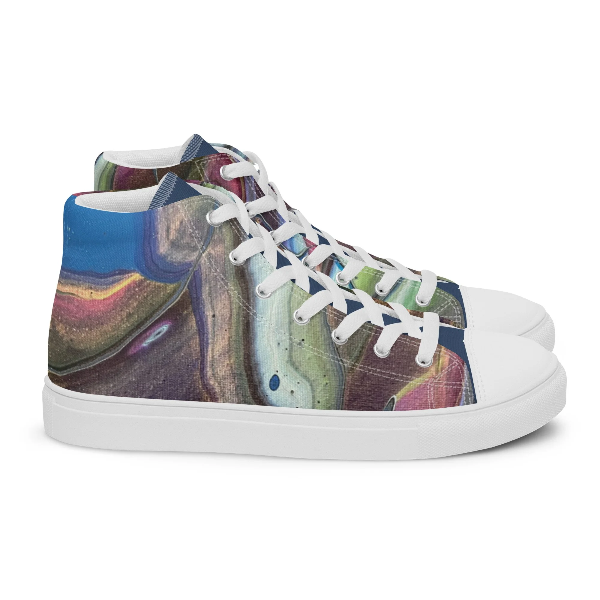 Good Times Rollin custom and limited edition high top sneakers walkable art kirsty jane designs