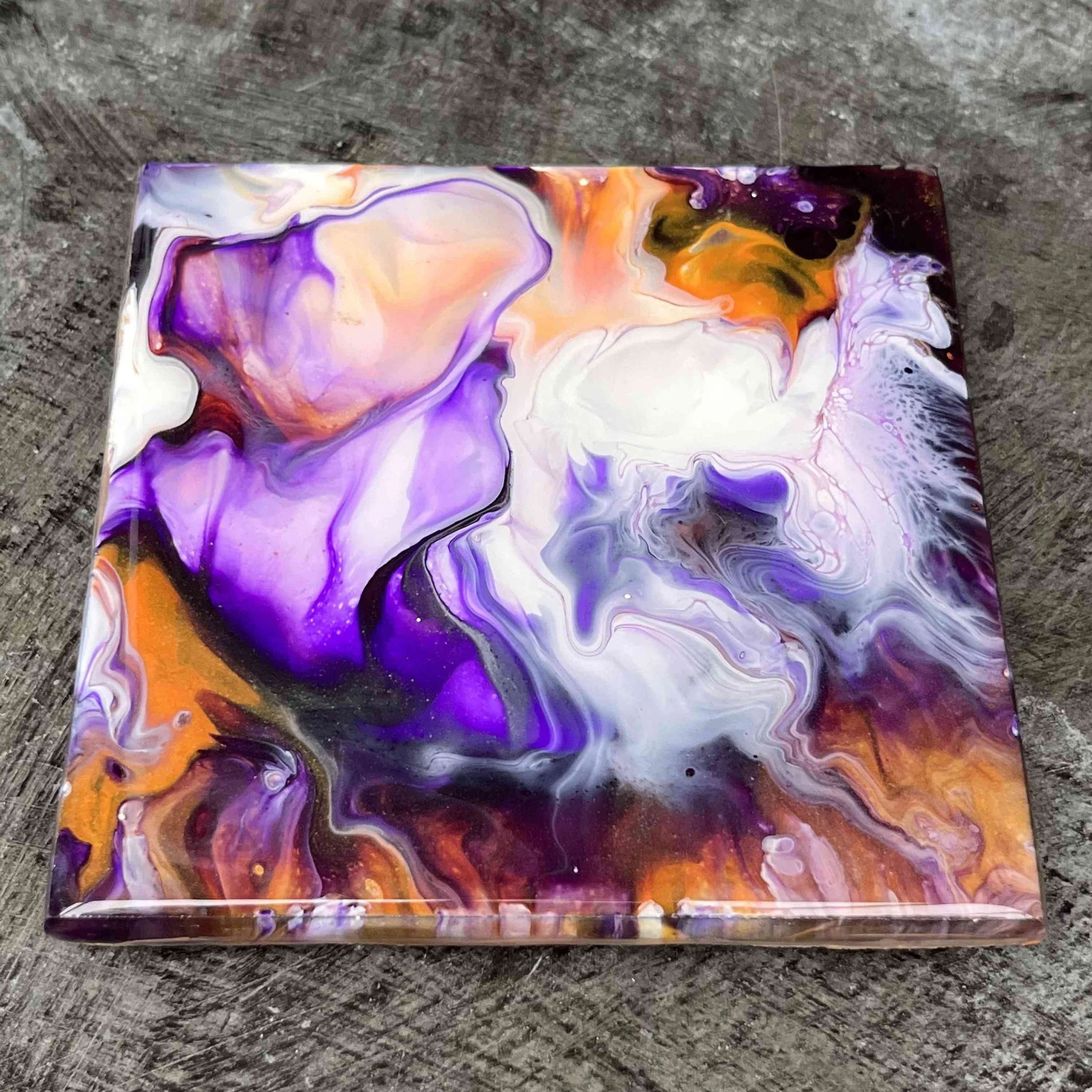 Wave of Passion Fluid Art Upcycled Glass Coaster 1 Kirsty Jane Designs.jpg