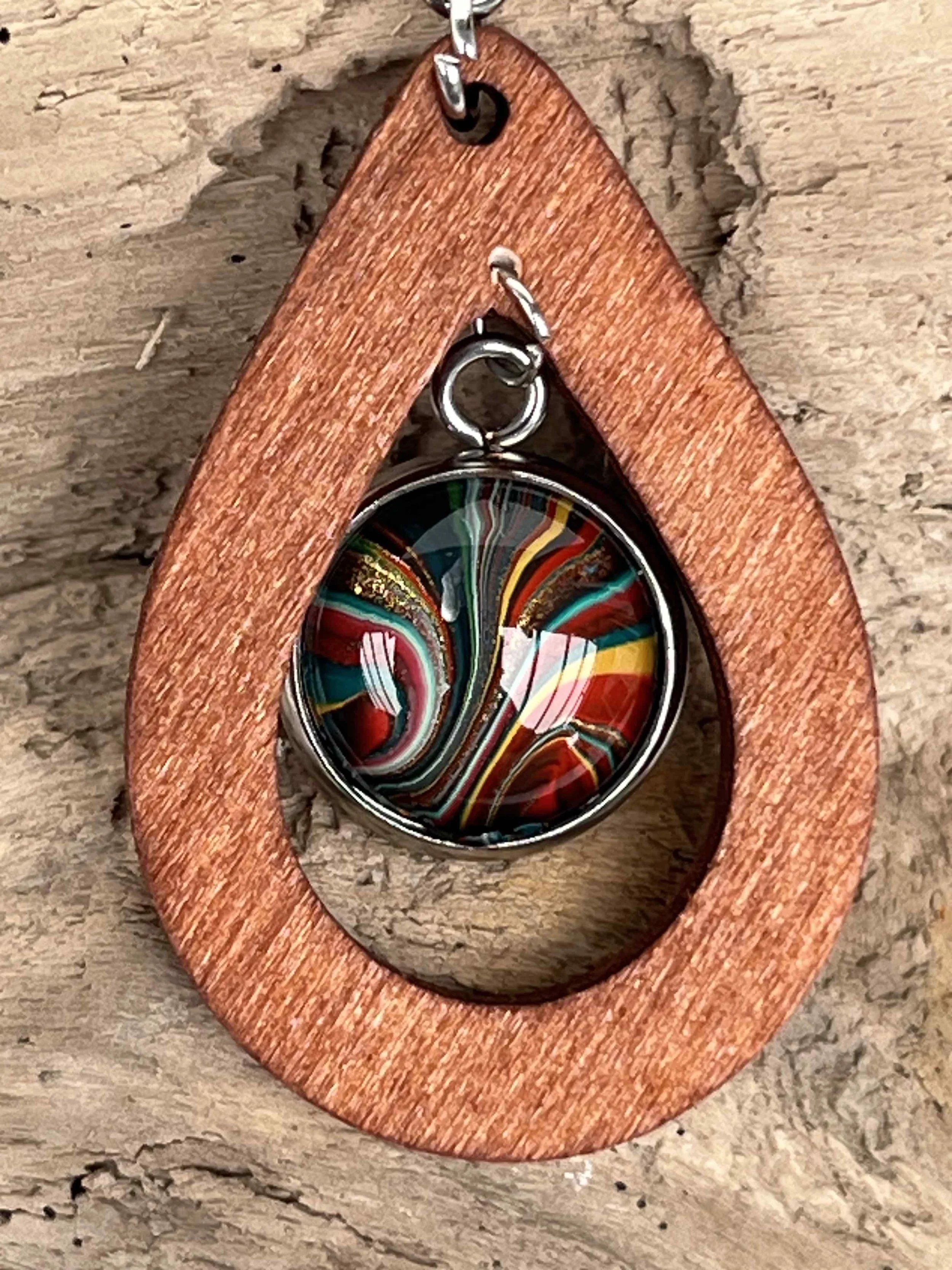 Rainbow Dreams Fluid Art Statement Earrings 2 Kirsty Jane Designs.jpg