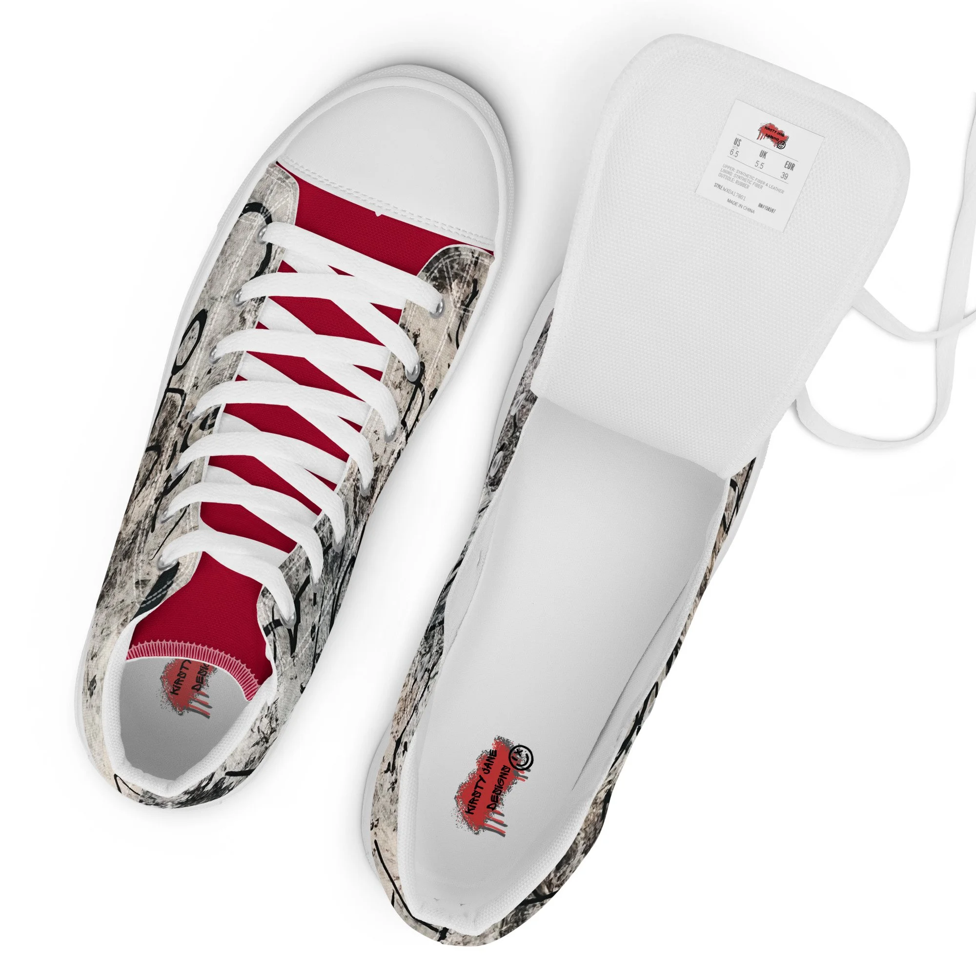 Inkstorm graffiti high-top sneaker from the KJD Graf-feet-i collection - bold street-art style with free shipping and Afterpay