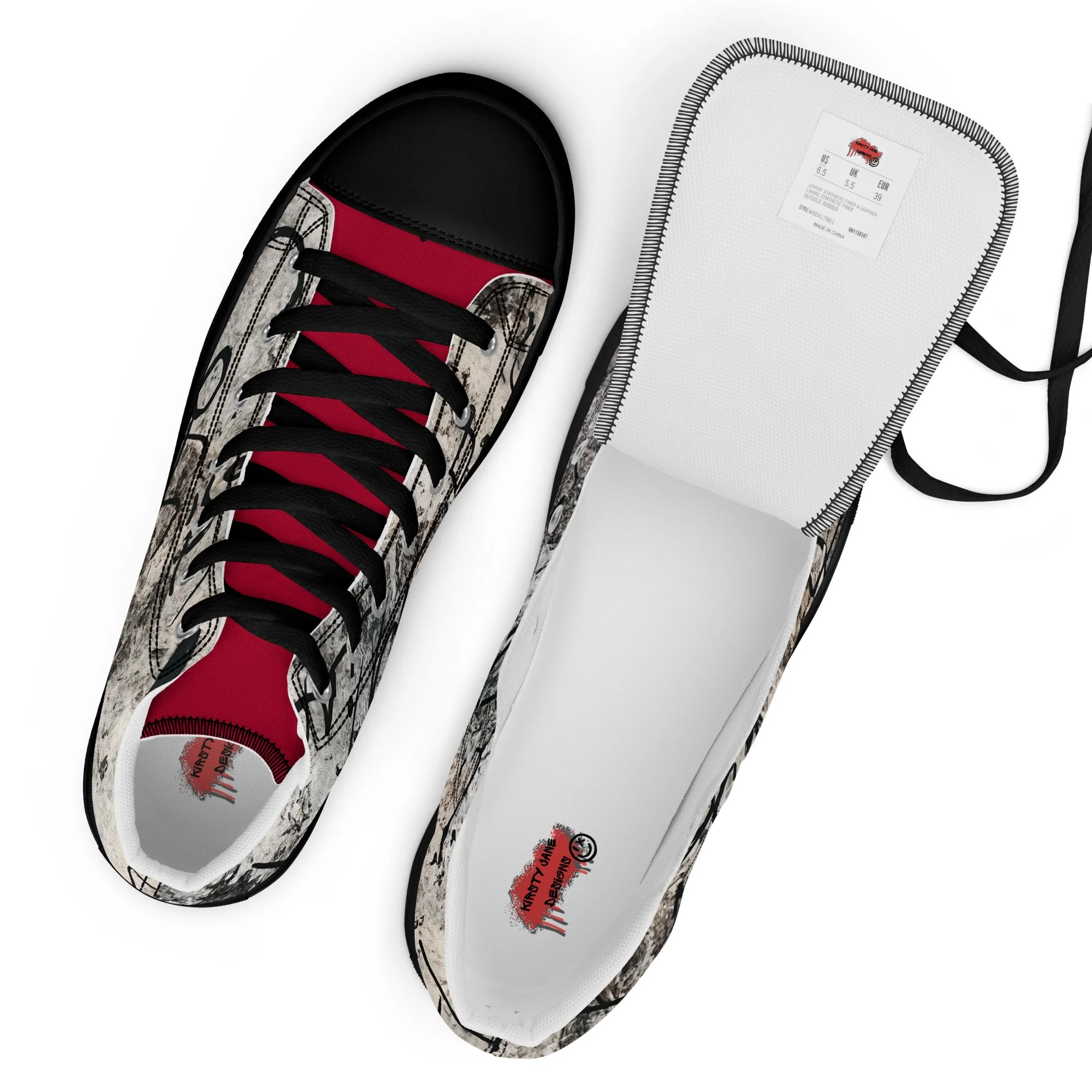 Inkstorm graffiti high-top sneaker from the KJD Graf-feet-i collection - bold street-art style with free shipping and Afterpay