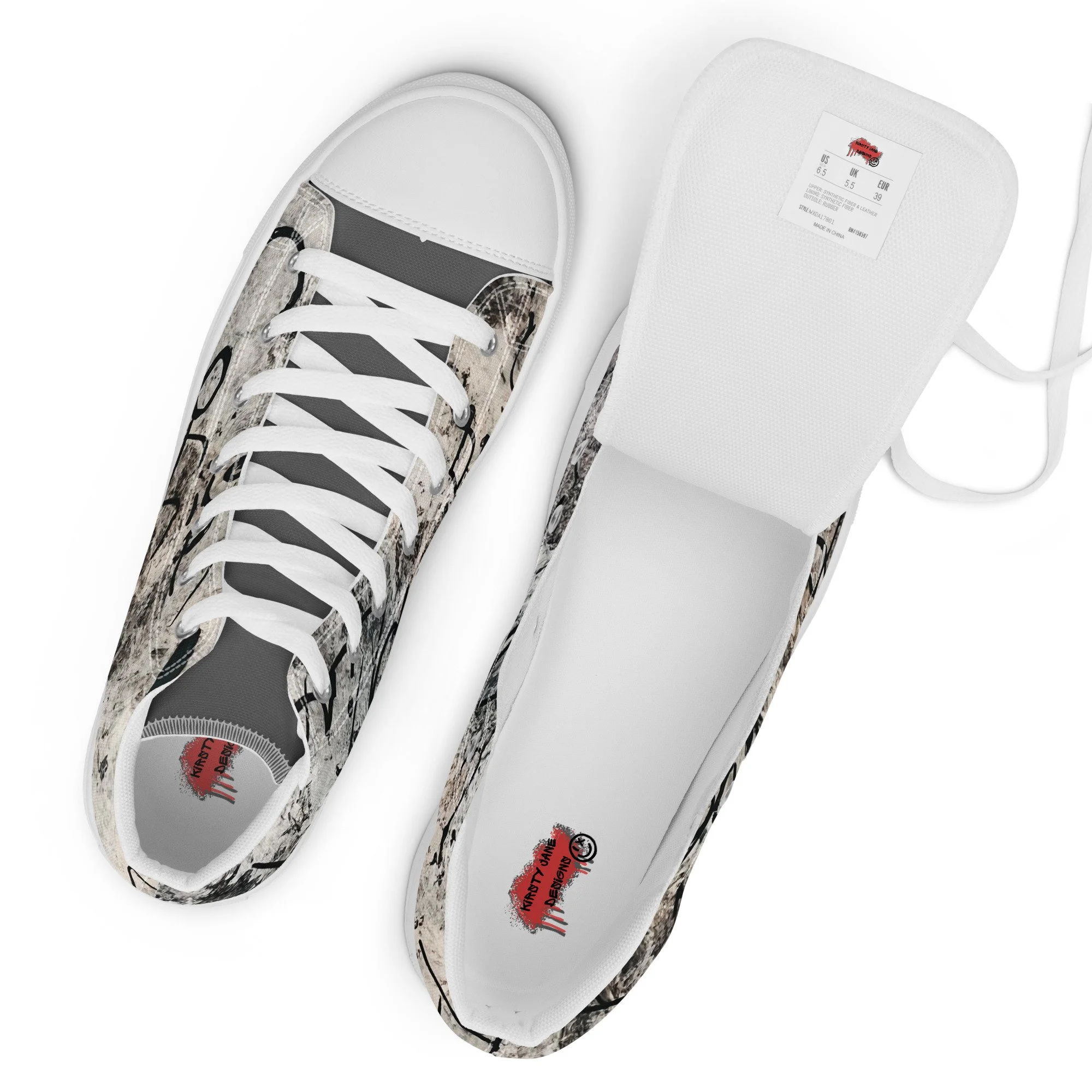 Inkstorm graffiti high-top sneaker from the KJD Graf-feet-i collection - bold street-art style with free shipping and Afterpay