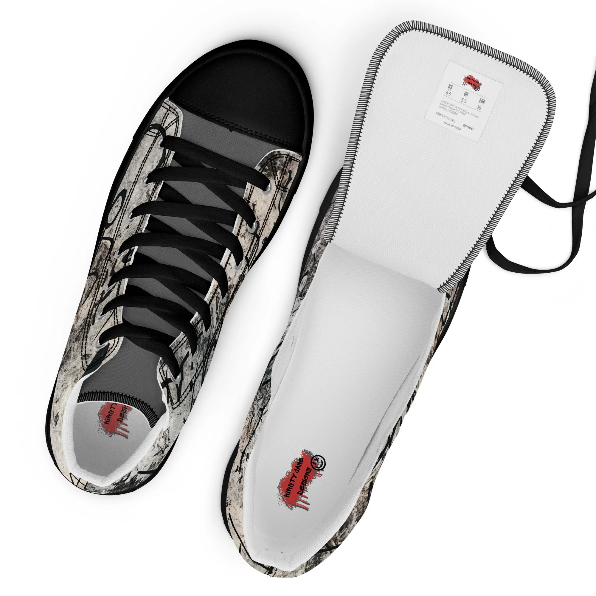 Inkstorm graffiti high-top sneaker from the KJD Graf-feet-i collection - bold street-art style with free shipping and Afterpay