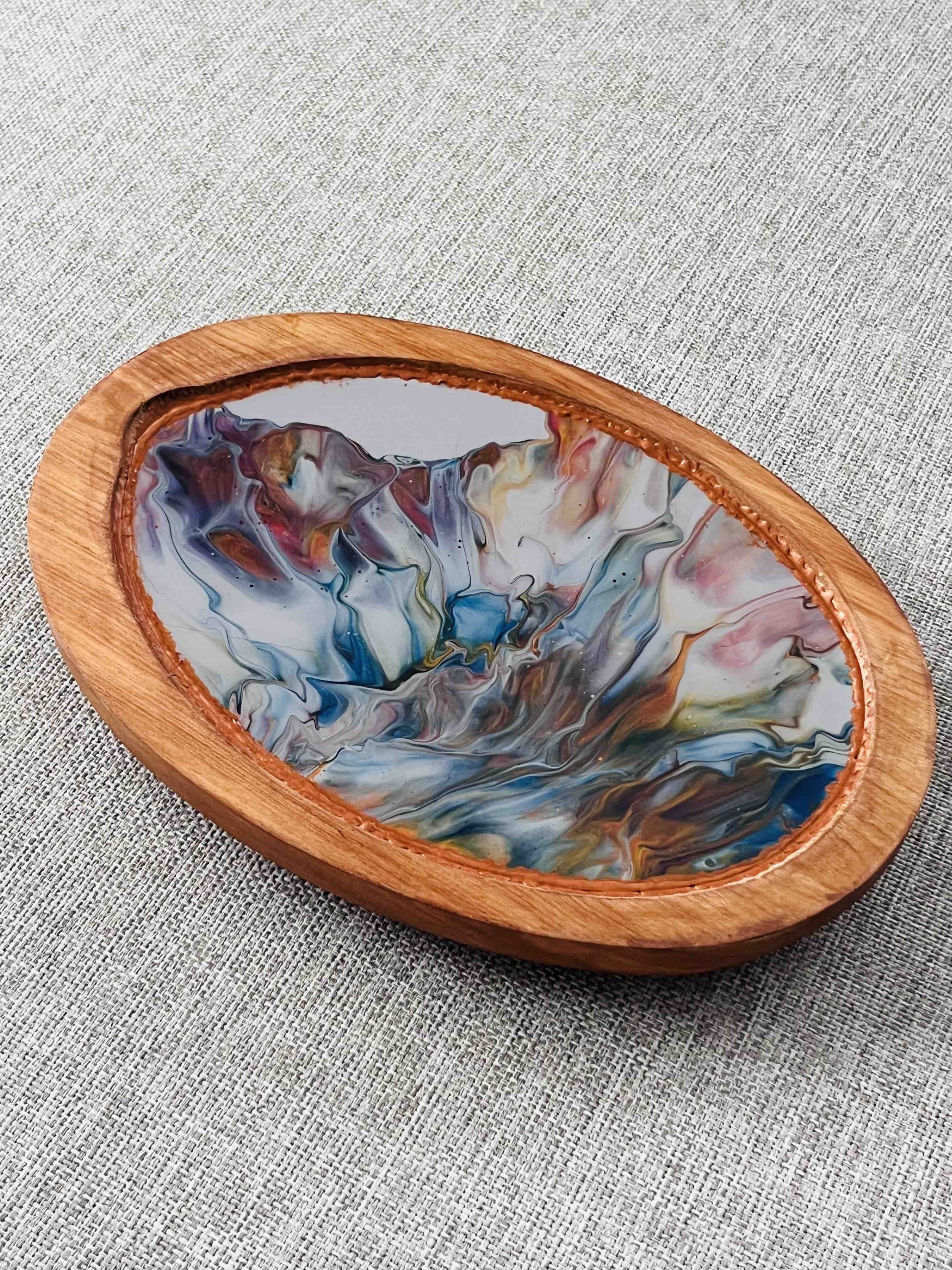 Ocean Floor Upcycled Fluid Art Display Trivet Kirsty Jane Designs.jpg