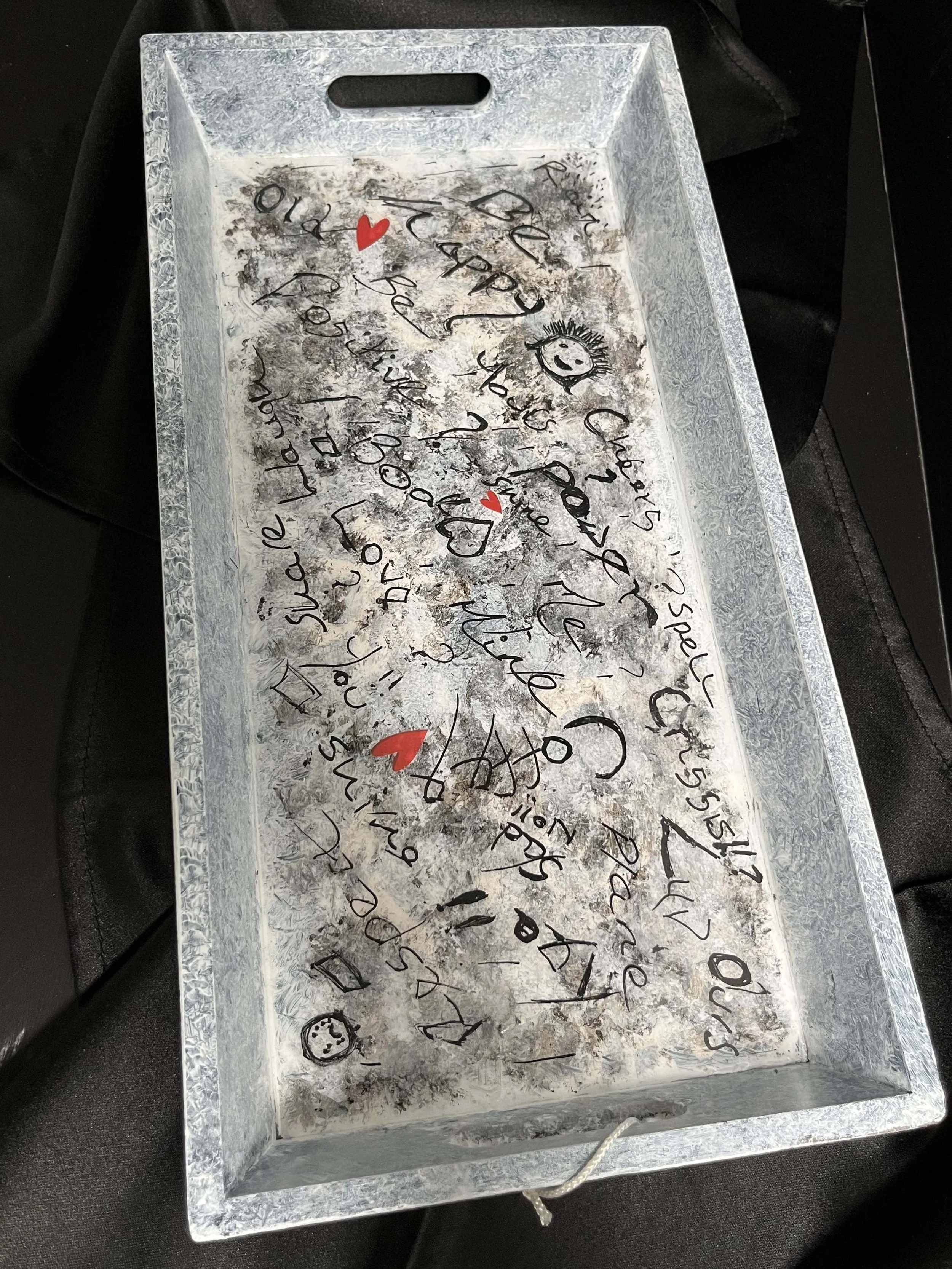 'Resin Rant' - Up-cycled Fluid Art Wooden Serving Tray