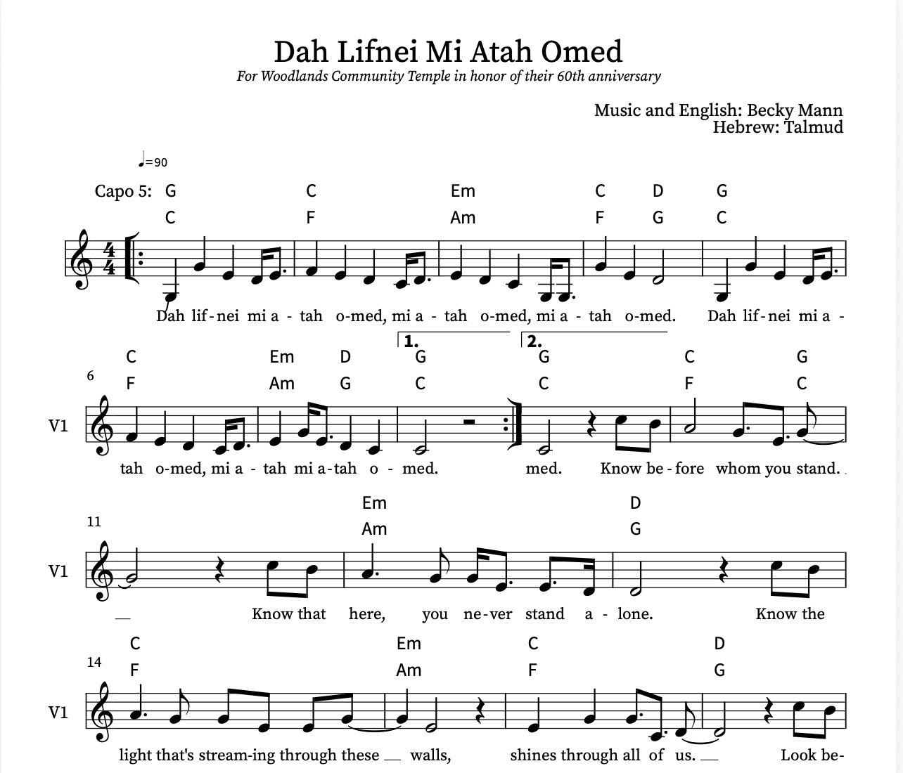 Dah Lifnei Mi Atah Omed
