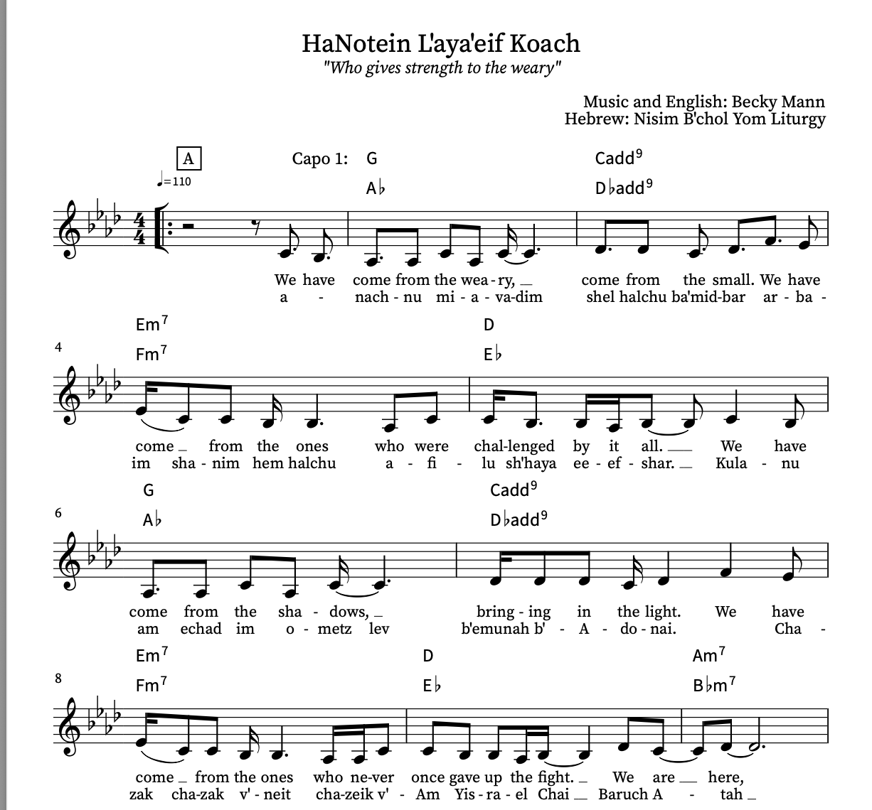 HaNotein L'aya'eif Koach