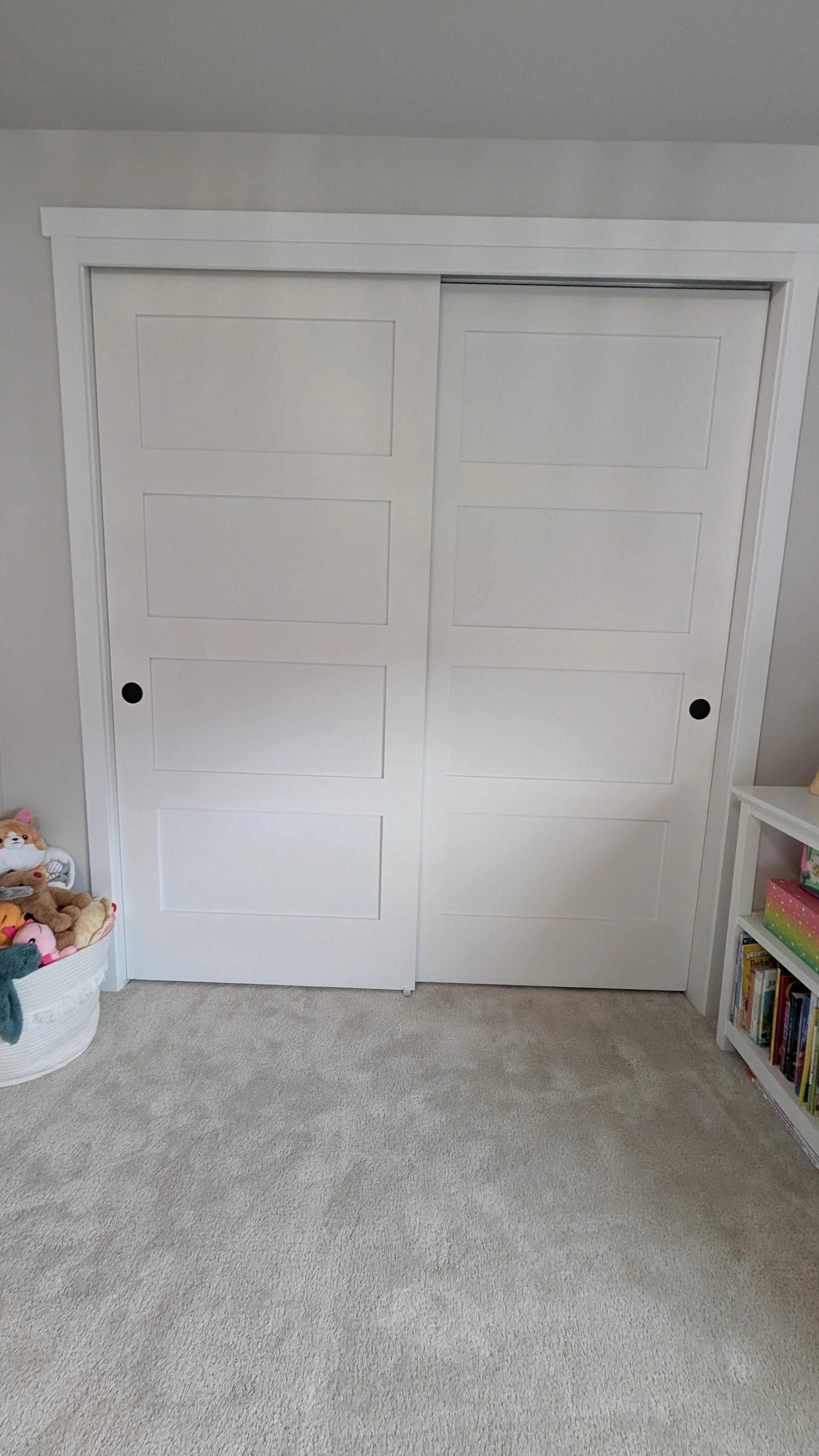 Closet doors, trim, baseboards