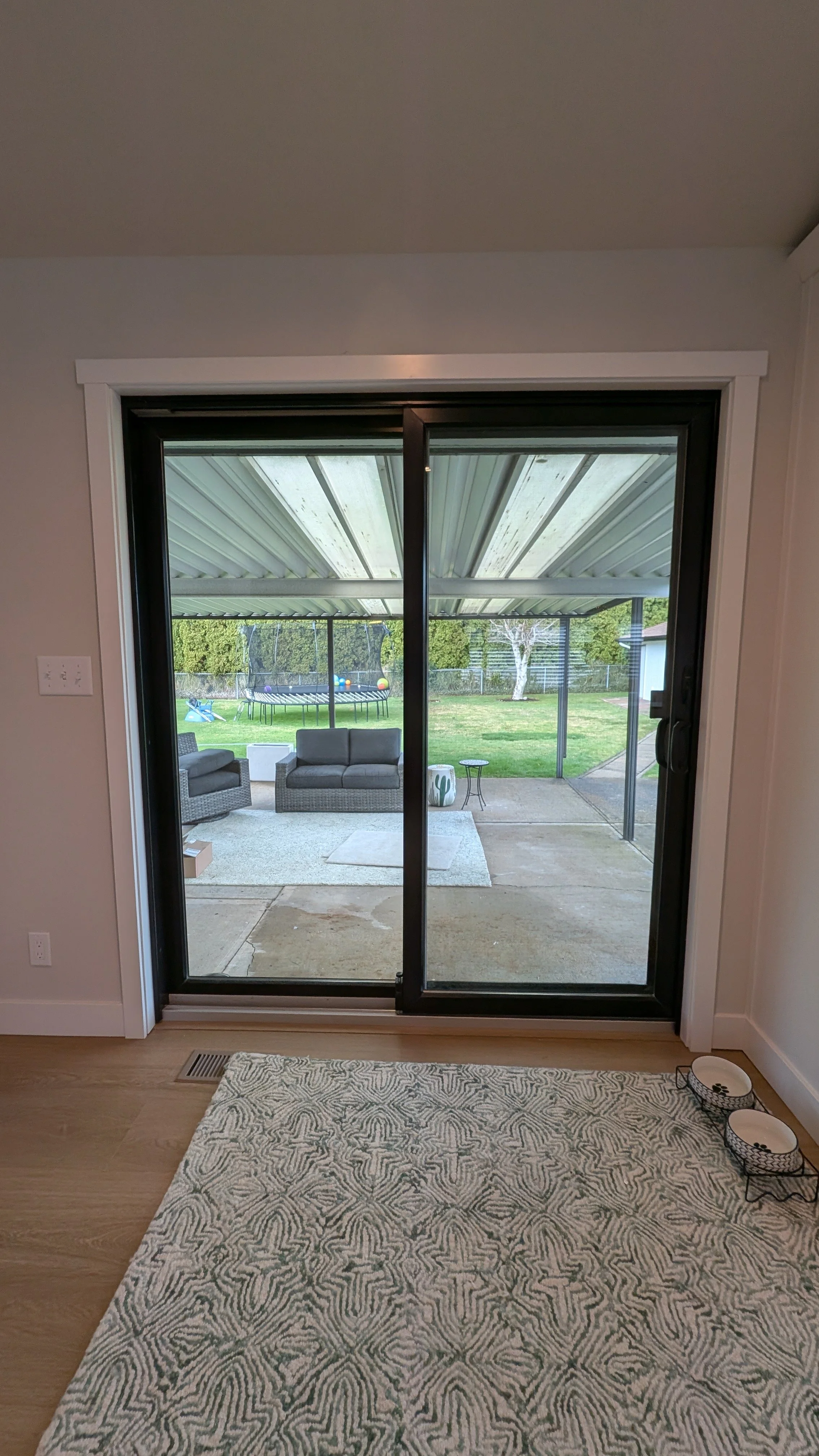 sliding door post-installation fix, trim and baseboards