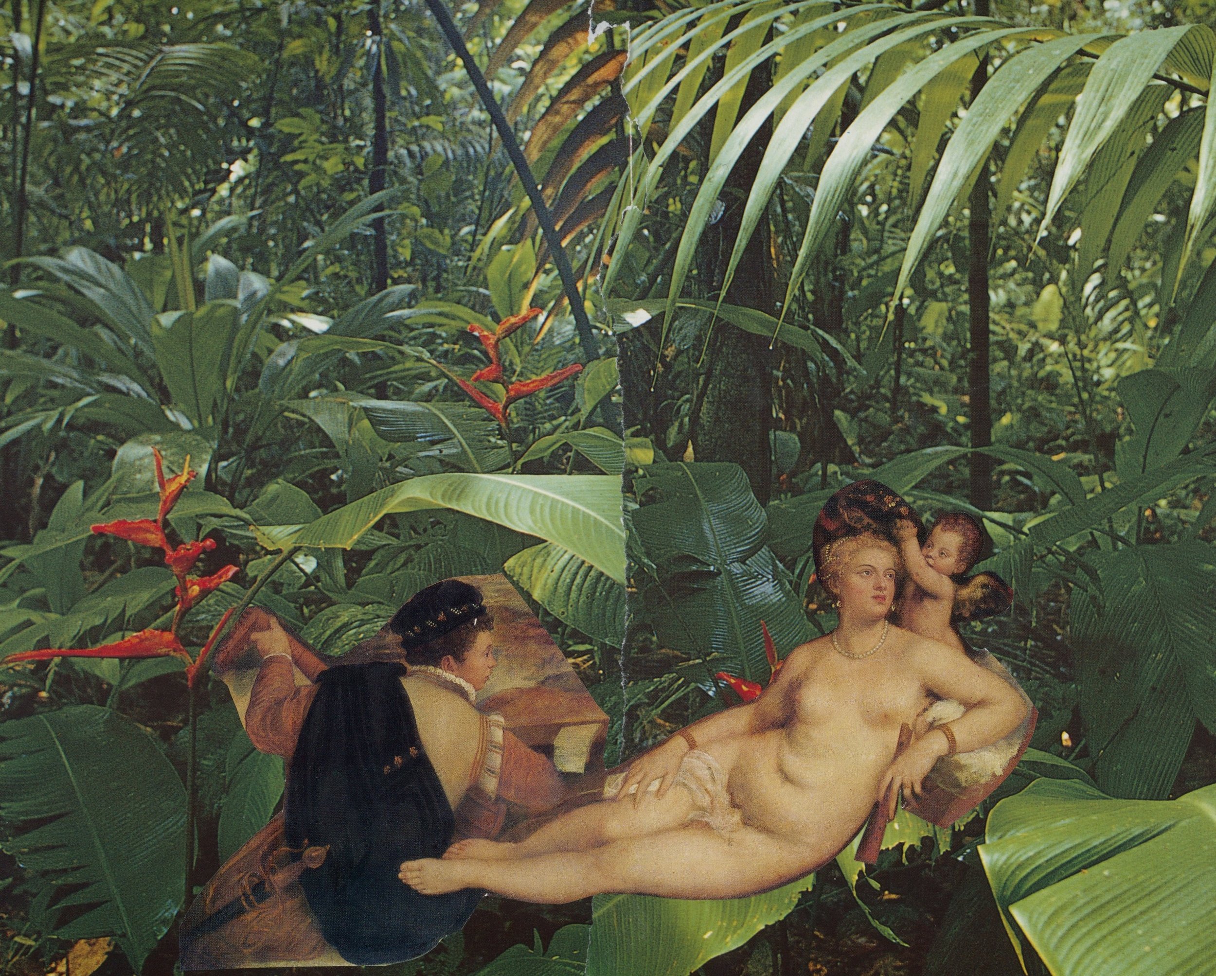 rebirth of titian's venus and the late player / analog collage (2022)