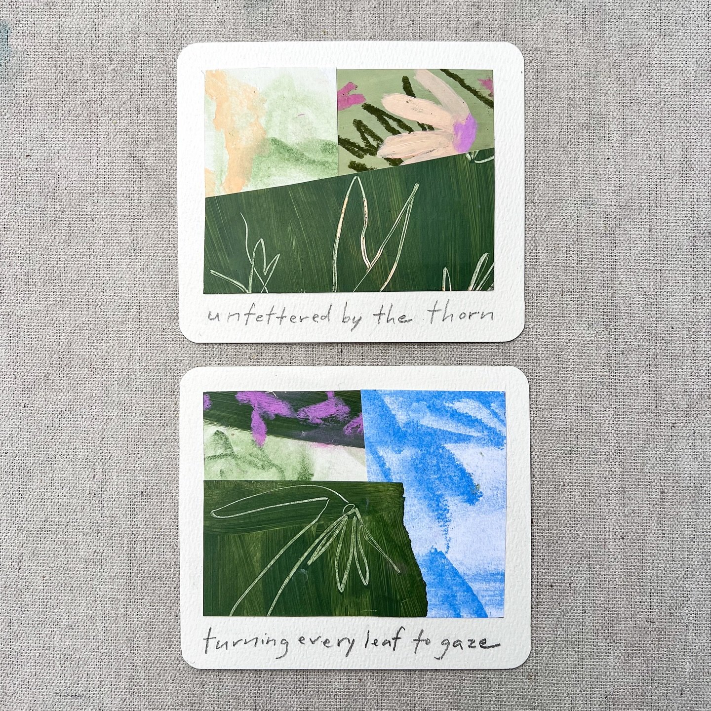 Day 2/100 #the100dayproject - 100 Days Of Flowers🌸
Today I decided to make some floral collage postcards with quotes from two of my favorite songs by @youngoceans 
Which is your fav?

#smallart #postcardexchange #floralarthub