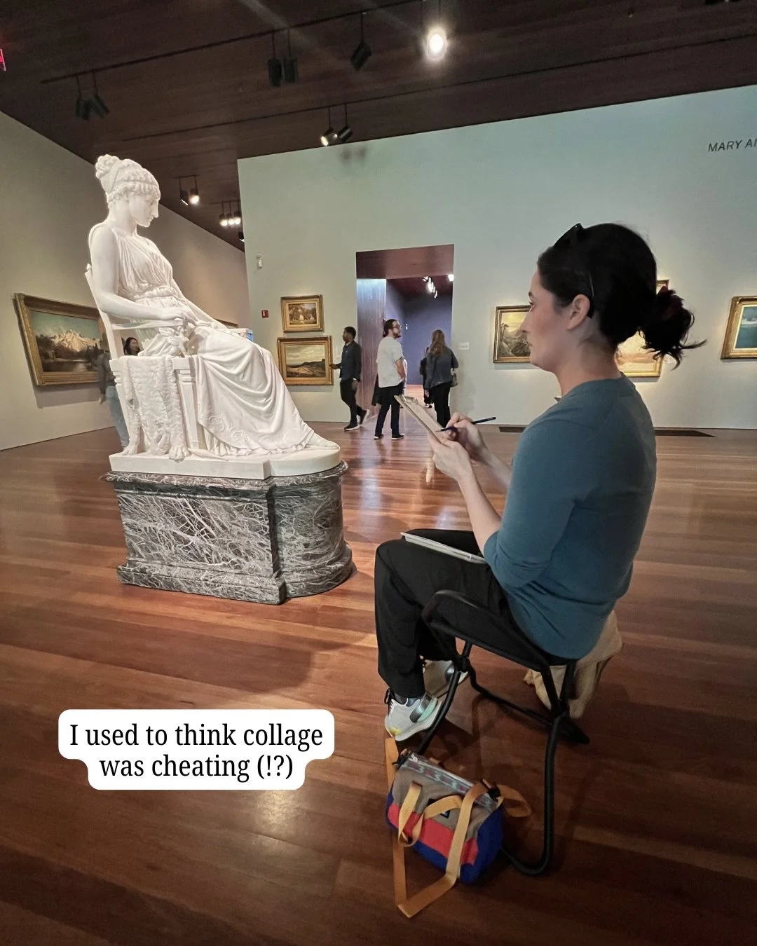 Last year I spent 3 months in and out of the hospital for my mental health.
I could barely think.
barely function.
honestly&hellip; barely felt like myself at all.
but there was this one random thing that helped:
collage.
just cutting + placing + pas